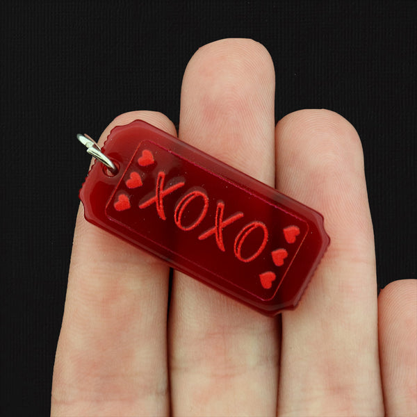 2 XOXO Ticket Resin Charms - K700