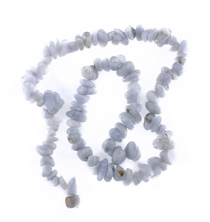 SALE Natural Blue Lace Agate Gemstone Beads 5mm - 14mm Chip - Periwinkle Blue - Full 15.5" Strand 105 Beads - LBD1684