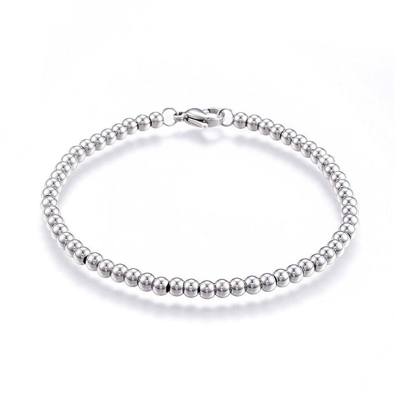 Stainless Steel Ball Chain Bracelet 7.48" - 4mm - 1 Bracelet - N428