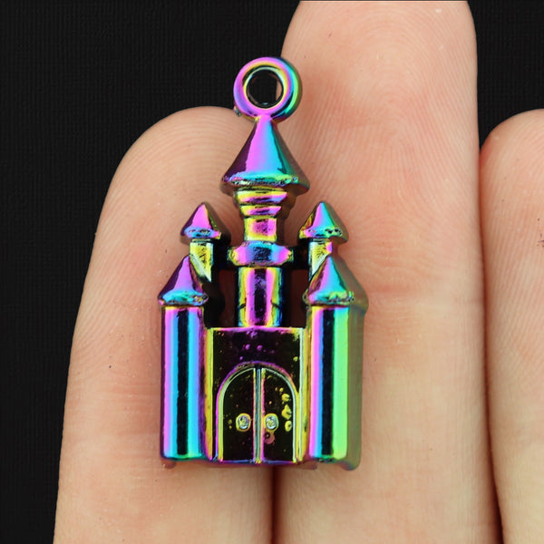 2 Castle Rainbow Electroplated Charms - SC271