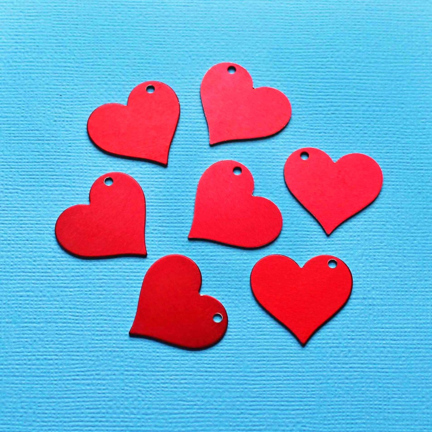 10 Aluminum Heart Stamping Blanks - 25mm x 25mm - Choose Your Color!