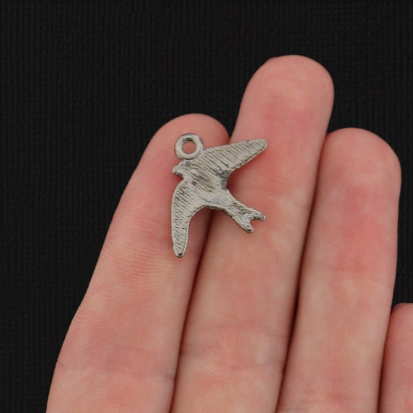 10 Bird Gunmetal Tone Charms - SC1466