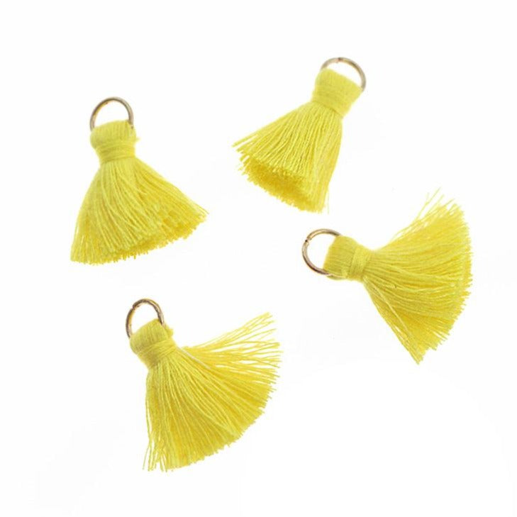 10 Polycotton Tassels with Jump Rings - Choose Your Color!