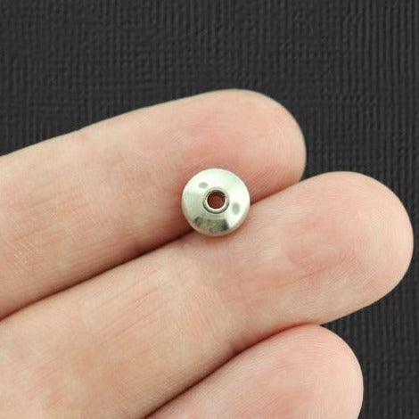 Perles d'espacement en acier inoxydable Rondelle 6 mm x 3 mm - ton argent - 10 perles - MT758