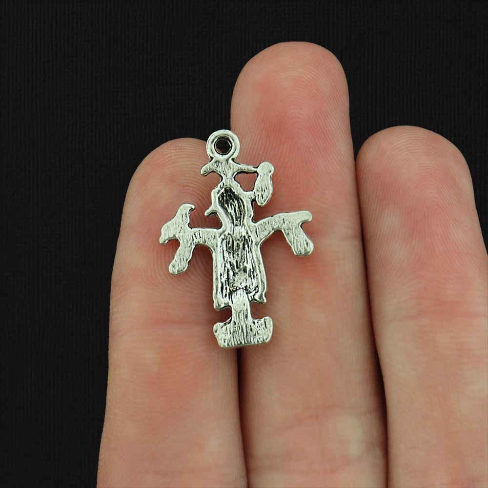 10 Scarecrow Antique Silver Tone Charms - SC071