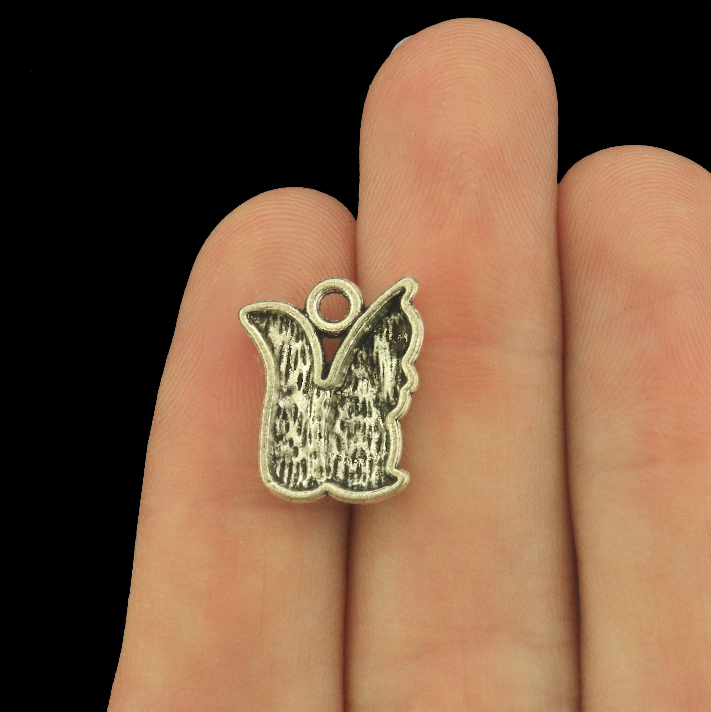 10 Squirrel Antique Silver Tone Charms - SC4027