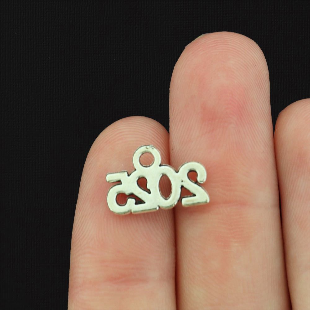 10 Year 2025 Antique Silver Tone Charms - SC556
