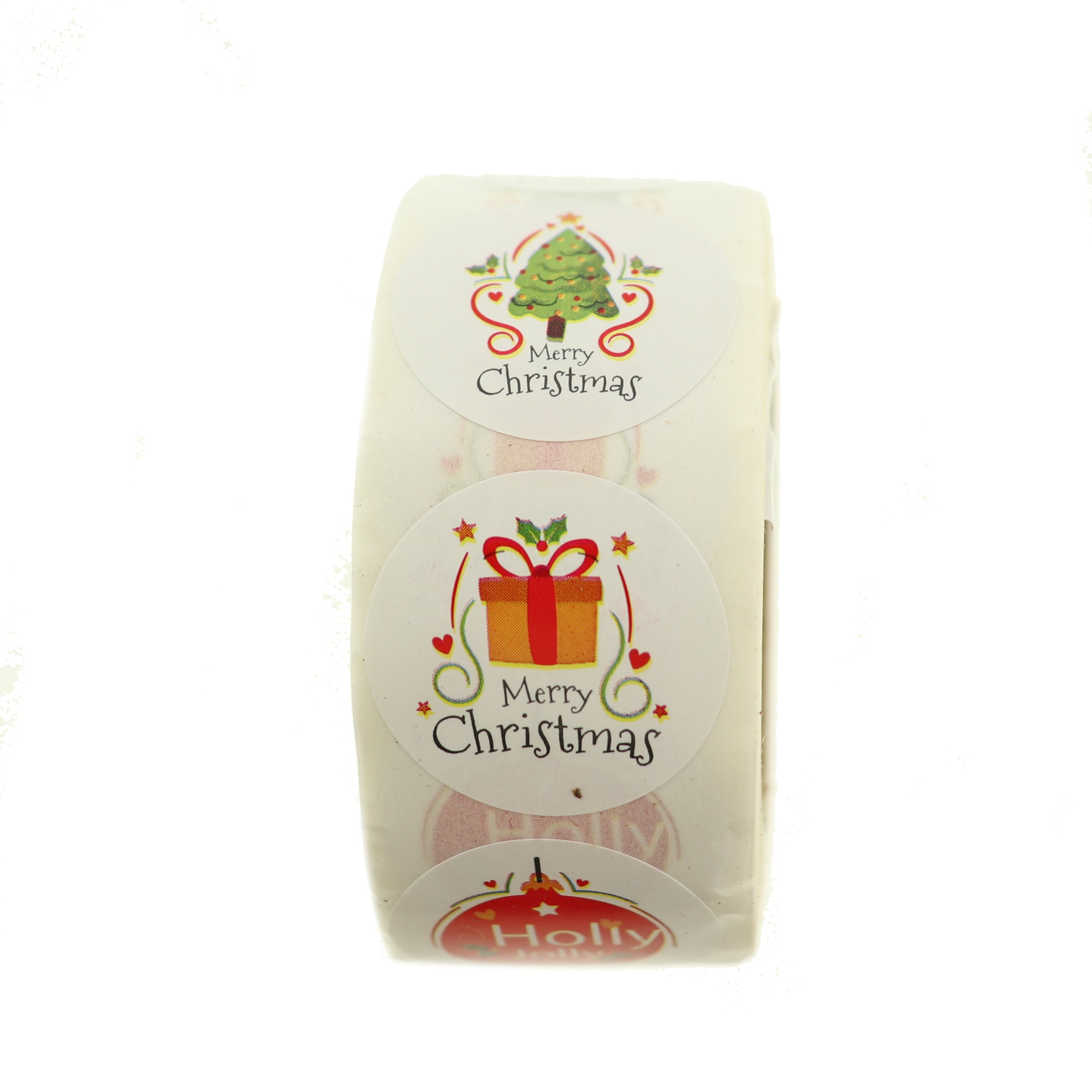 100 Assorted Merry Christmas Self-Adhesive Paper Gift Tags - TL019