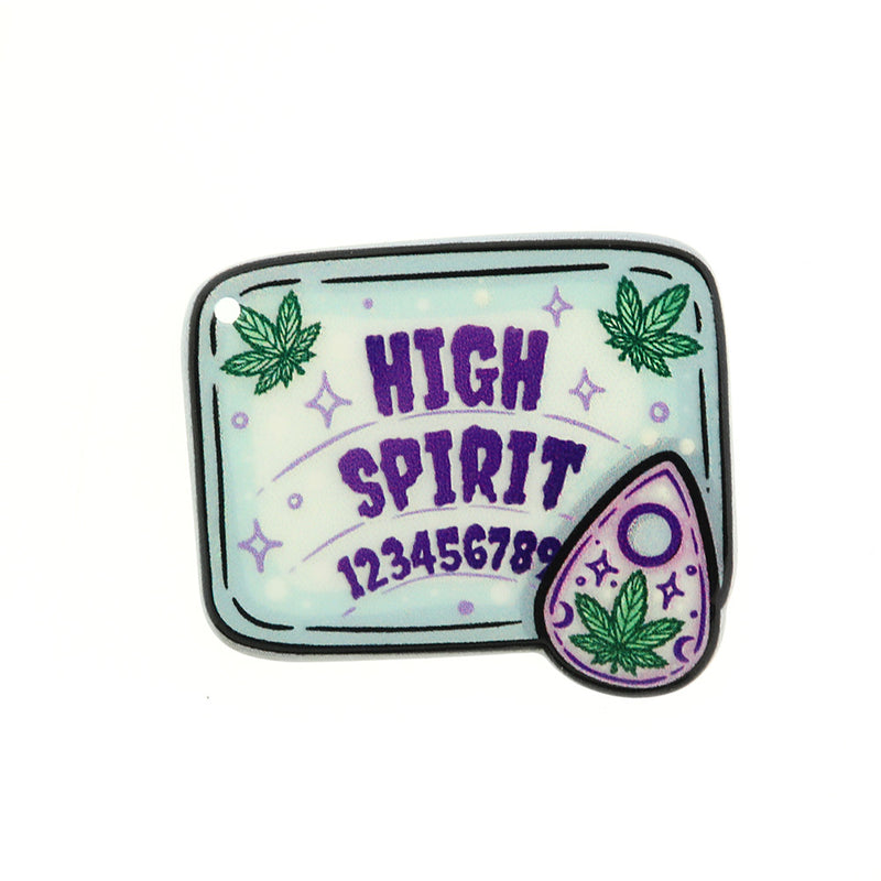 2 "High Spirit" Ouija Board Acrylic Charm 2 Sided - K012