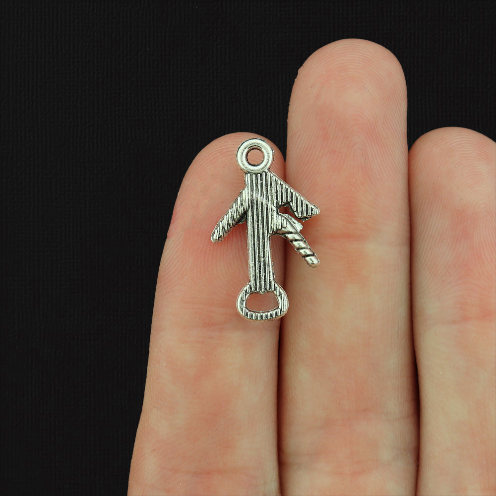 12 Wine Bottle Opener Antique Silver Tone Charms - SC1885