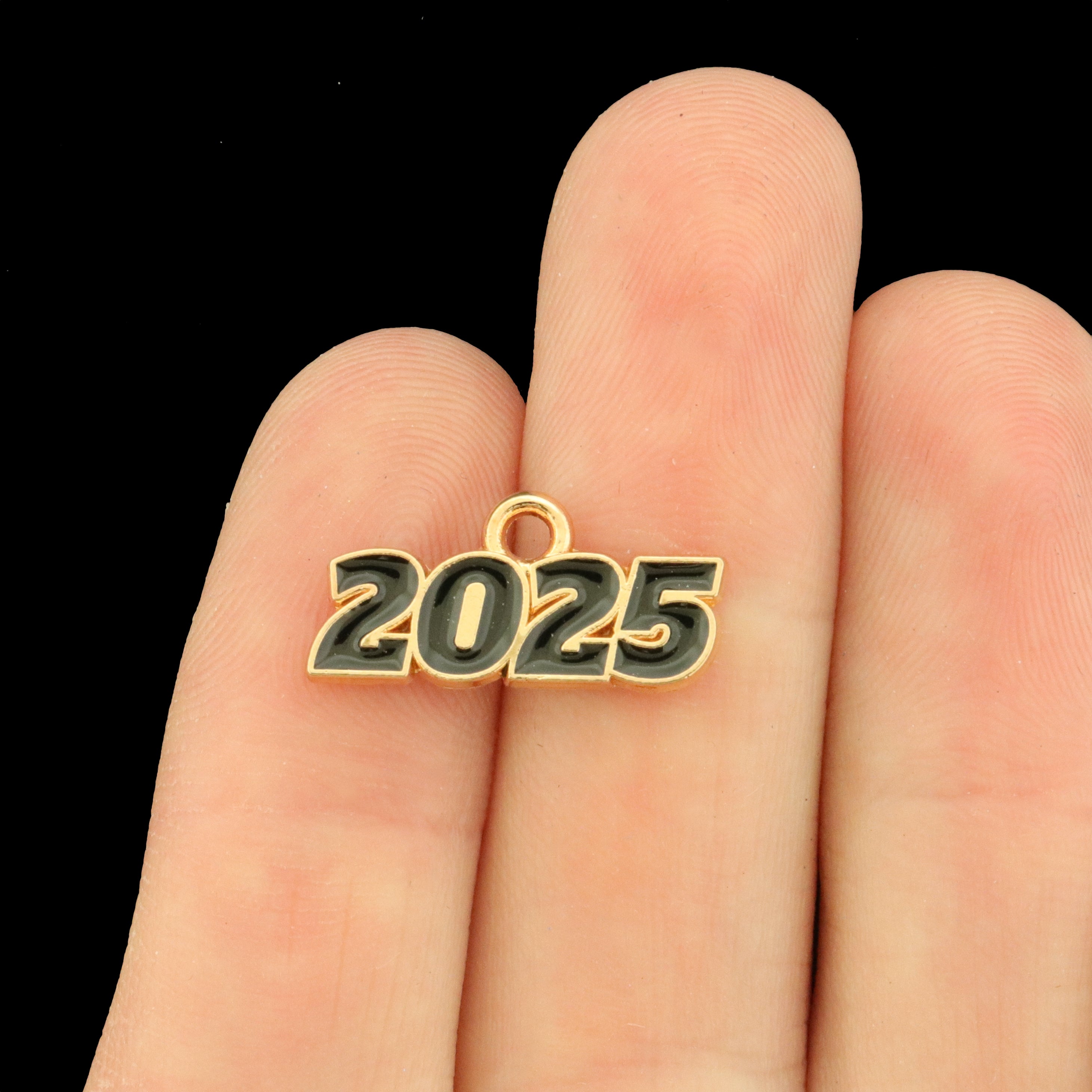 12 Year 2025 Assorted Colors Enamel Gold Tone Charms - E151