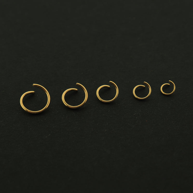 18k Gold Stainless Steel Jump Rings - 50 Rings - 4mm to 8mm - Open Jump Rings
