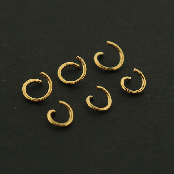 18k Gold Stainless Steel Jump Rings - 50 Jump Rings - 5mm or 6mm  Choose Your Size