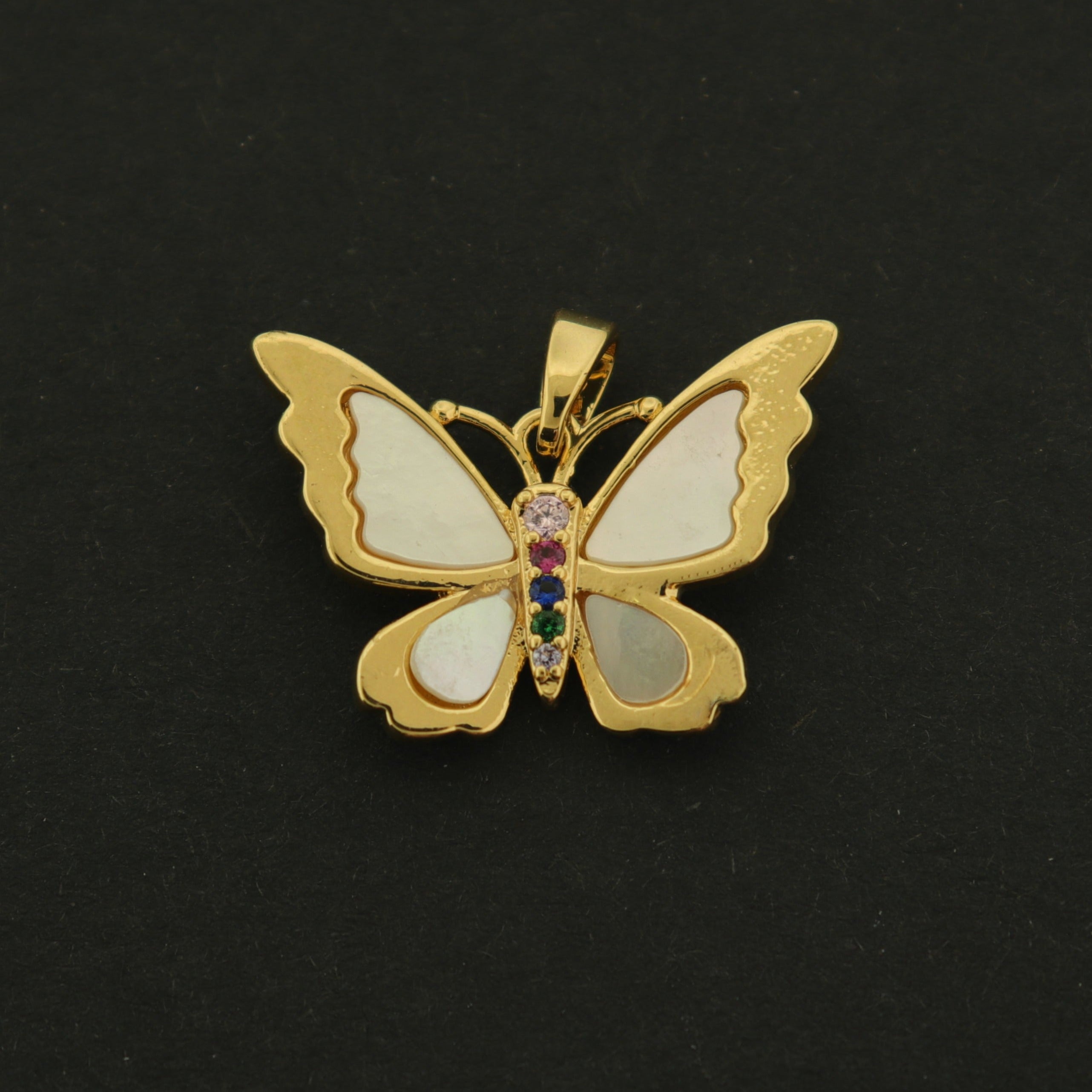 14k Butterfly Charm - Butterfly Pendant - 14k Gold Plated - GLD634