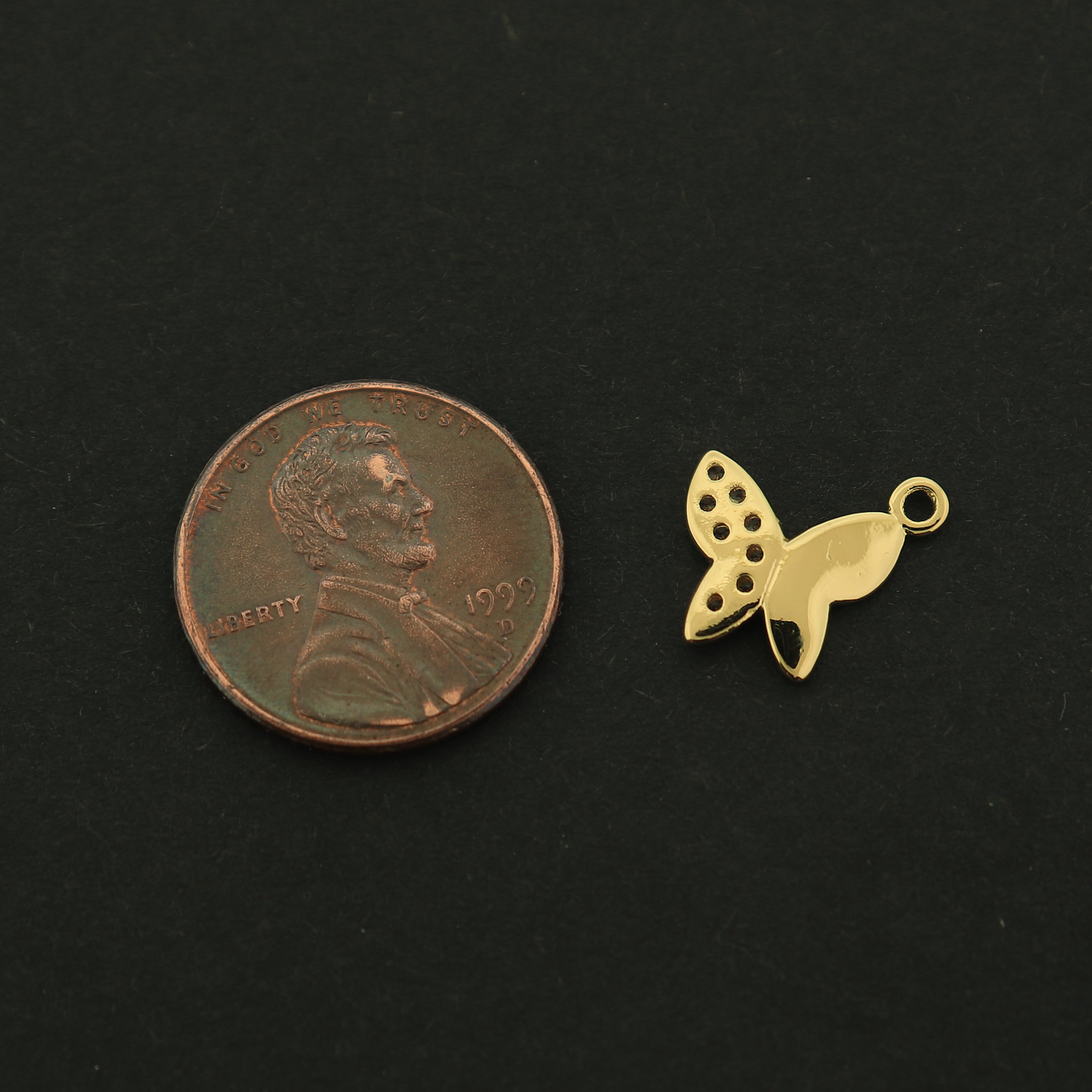 14k Butterfly Charm - Insect Pendant - 14k Gold Filled - GLD410