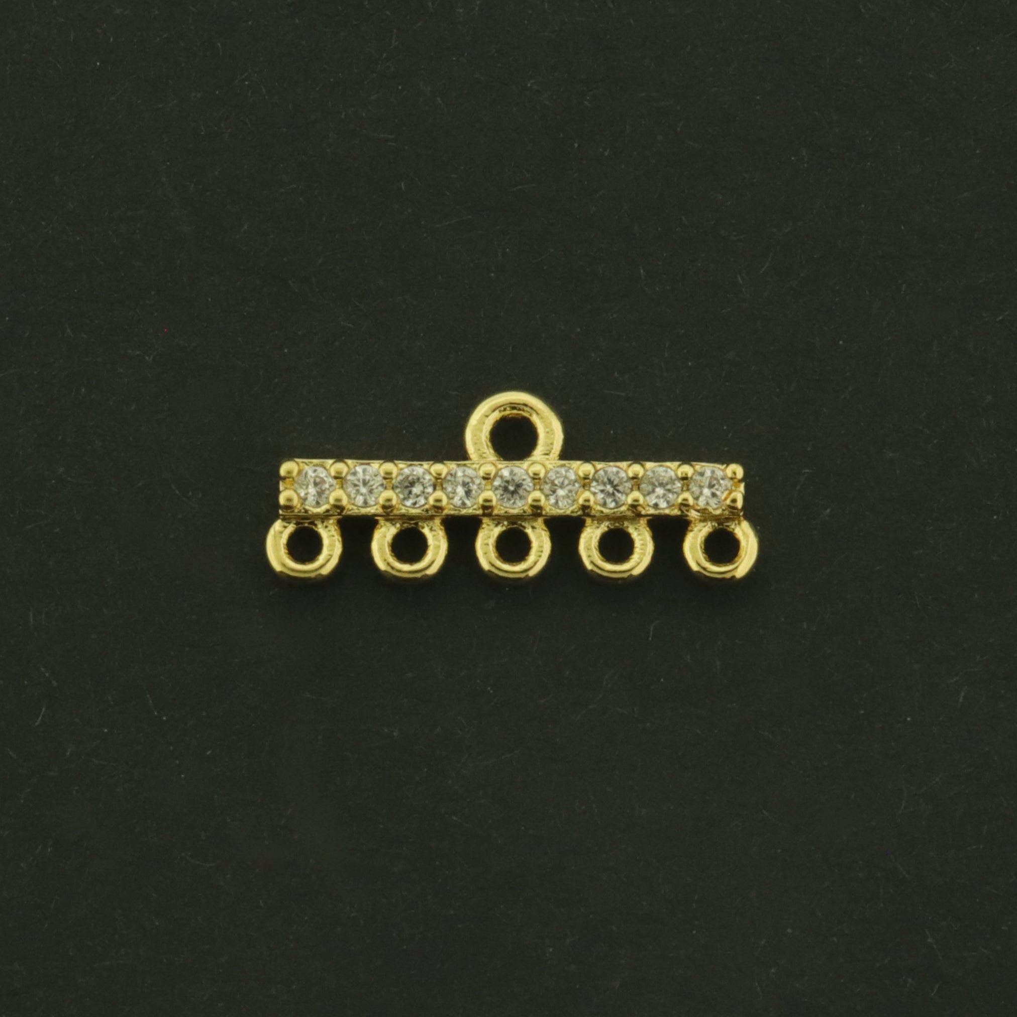 14k Chandelier Connector with Rhinestones - 14k Gold Plated Brass - GLD809