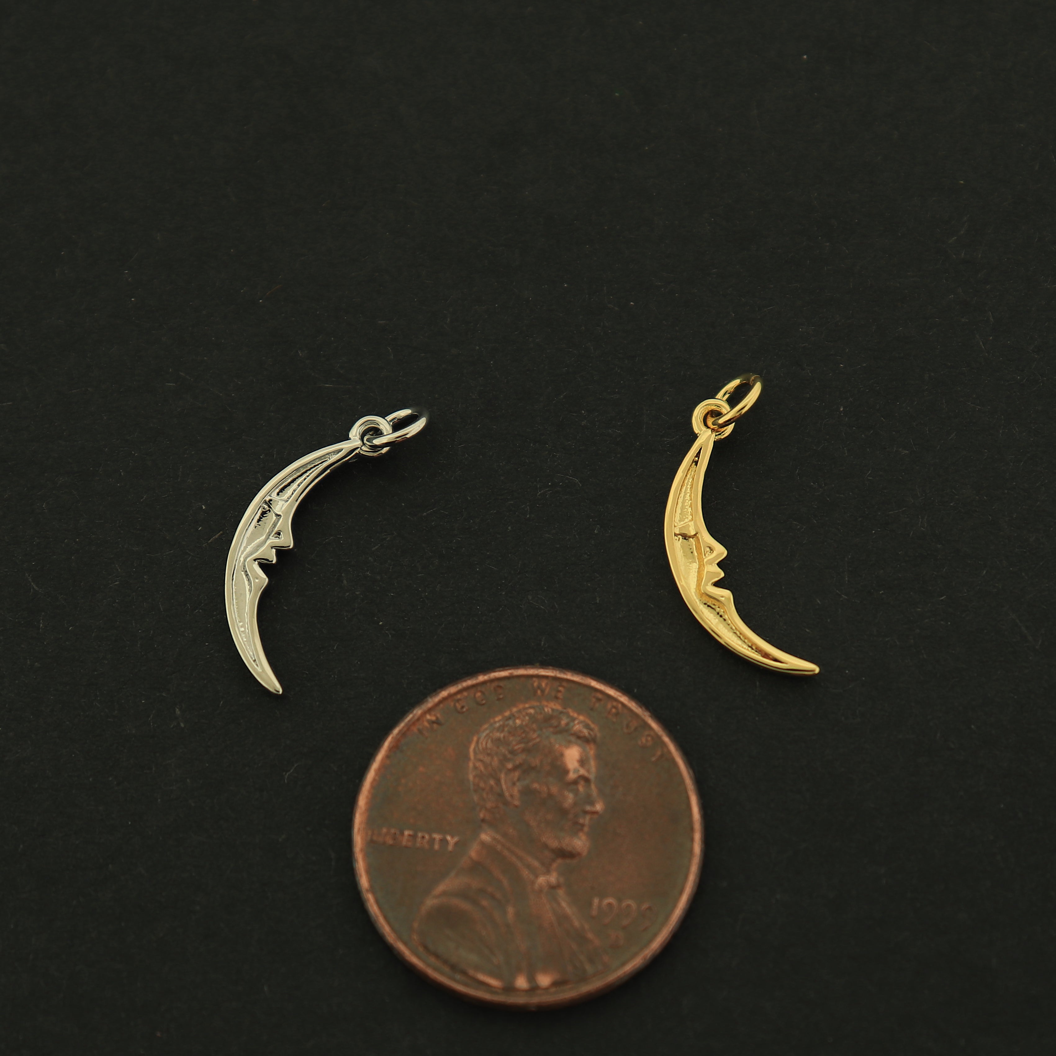 14k Crescent Moon Charm - Celestial Pendant - 14k Gold Filled - Choose Your Tone