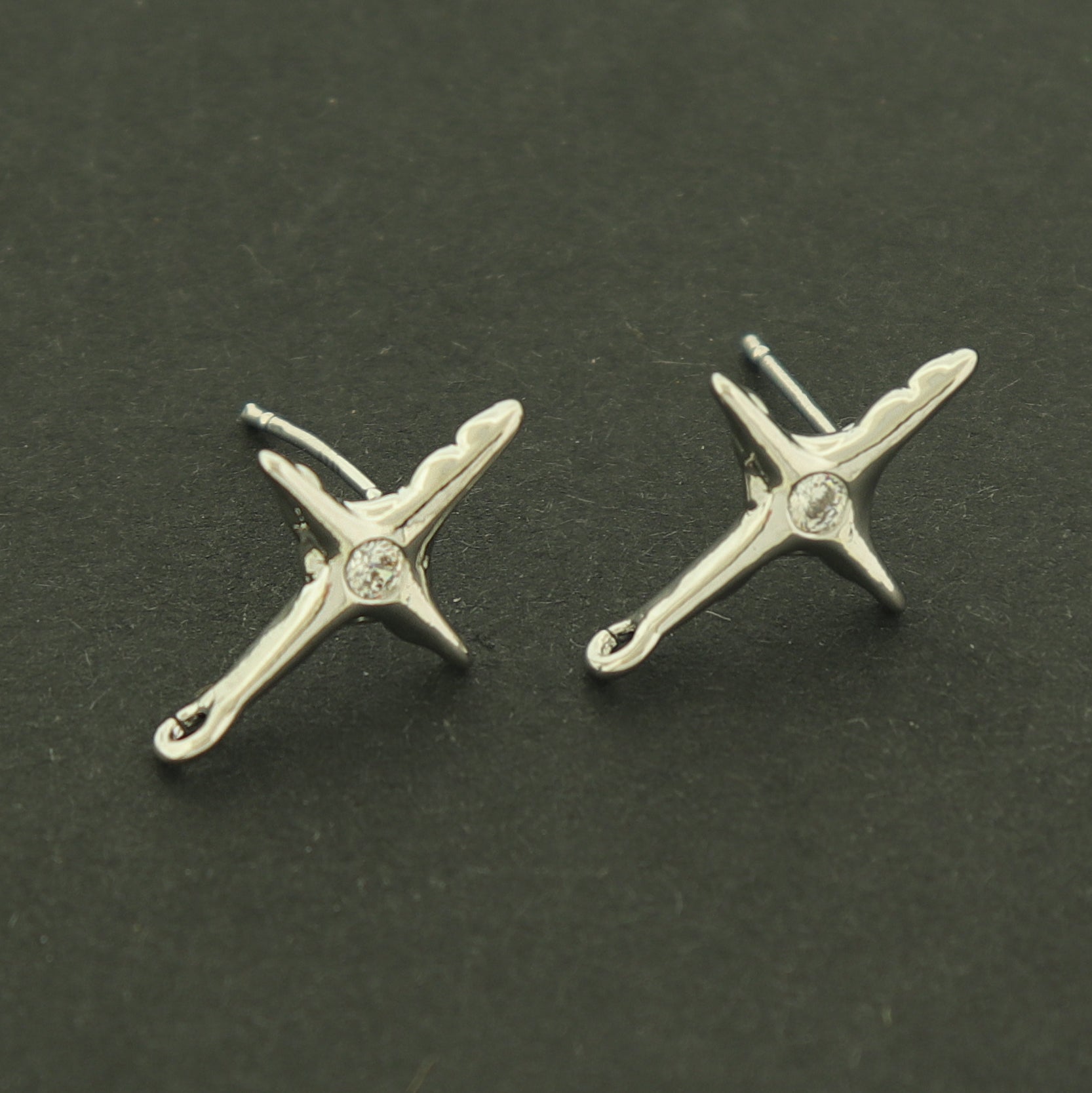 14k Cross Earrings - 14k Gold Plated Copper - Silver or Gold