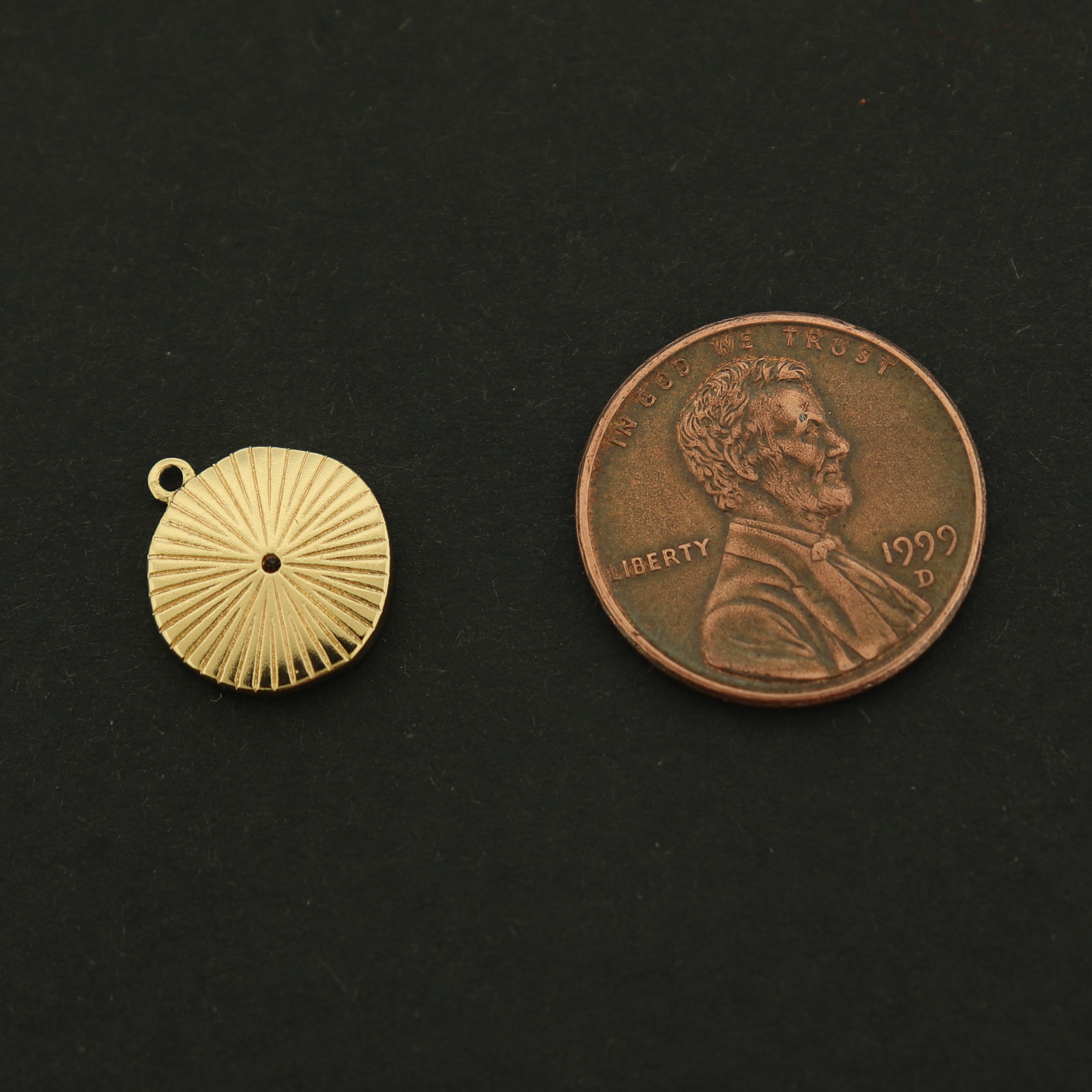 14k Evil Eye Charm - Spiritual Pendant - 14k Gold Plated - GLD618