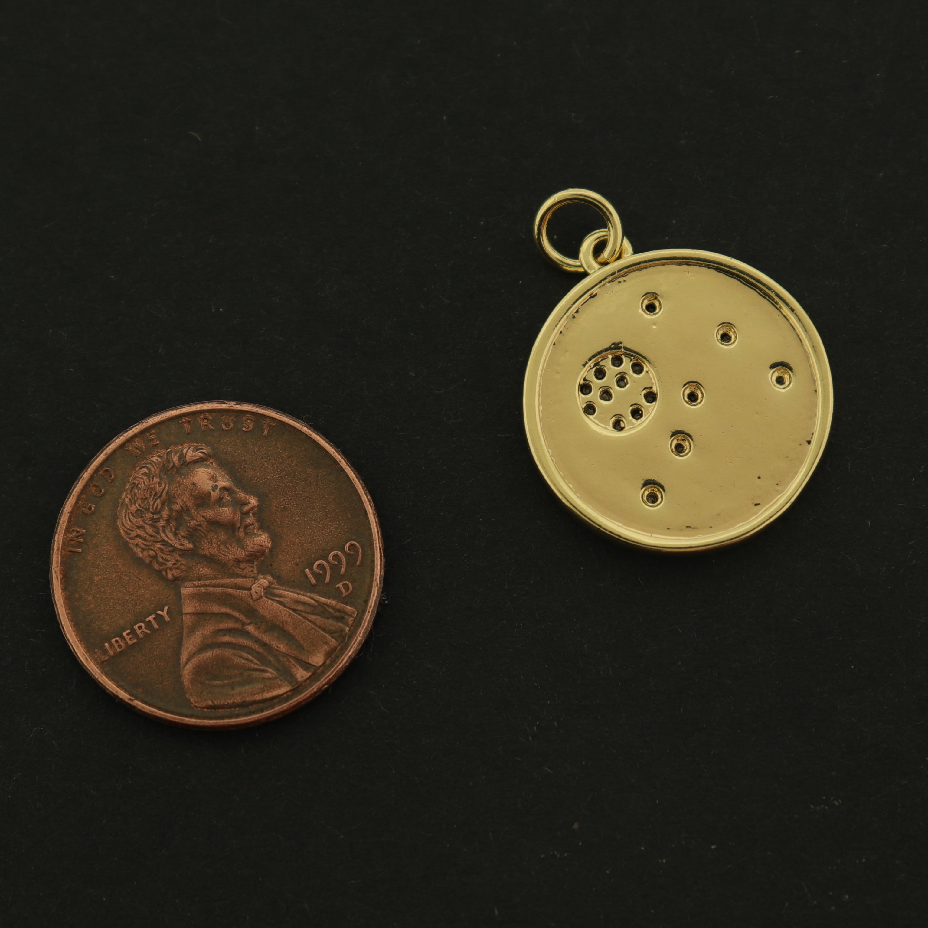 14k Galaxy Charm - Celestial Pendant - 14k Gold Plated Copper - GLD599