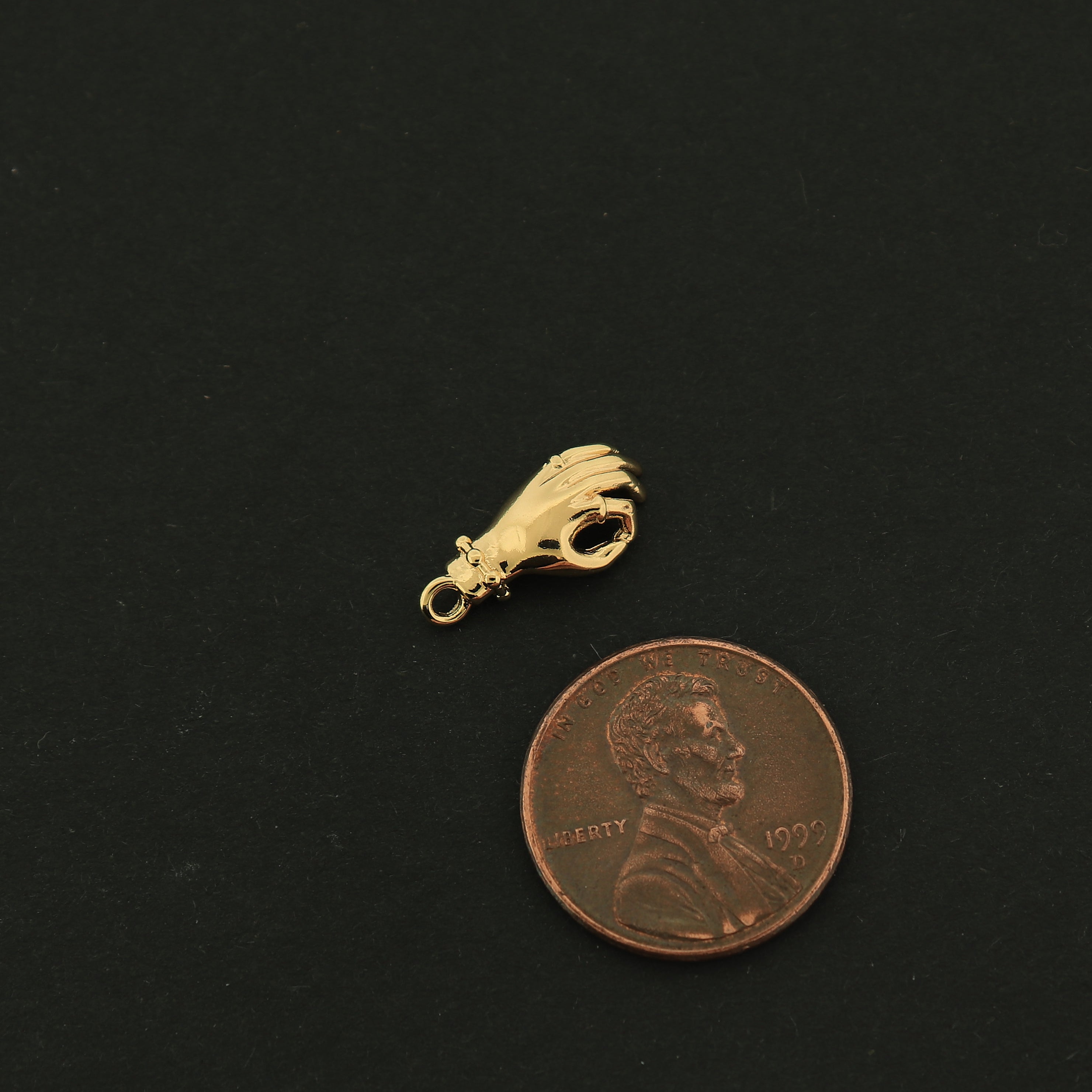 14k Gold Hand Sign Charm - Ok Sign Pendant - 14k Gold Filled - GLD357