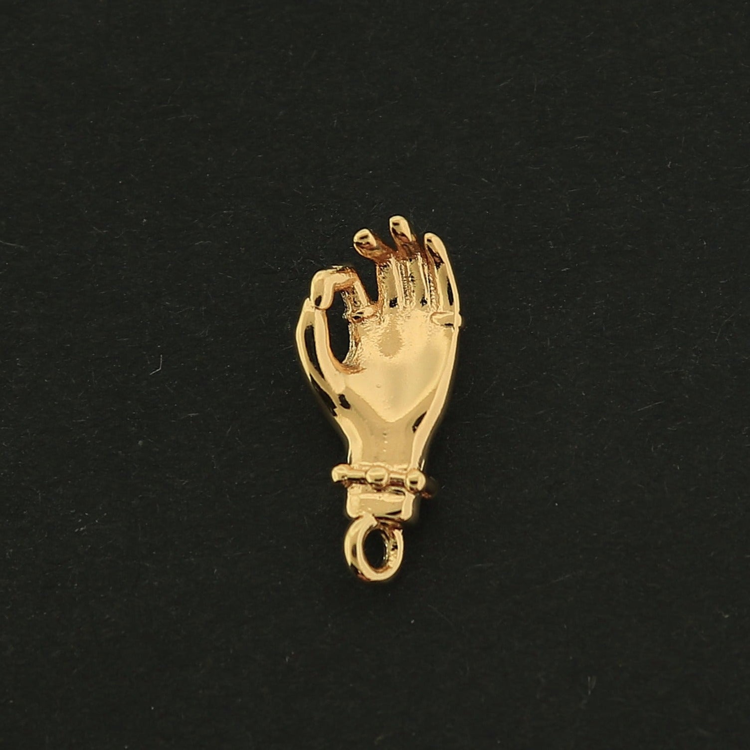 14k Gold Hand Sign Charm - Ok Sign Pendant - 14k Gold Filled - GLD357