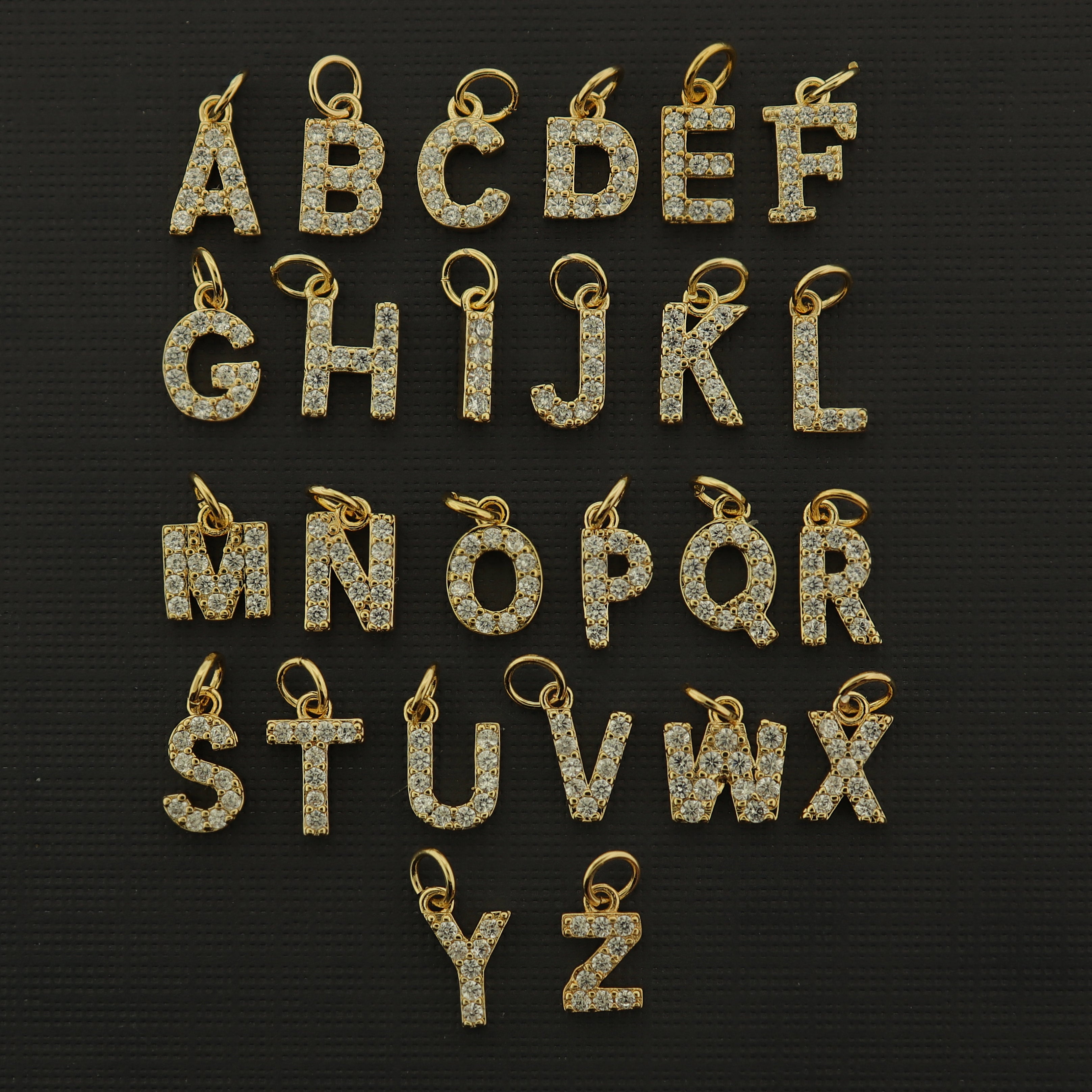 14k Gold Letter Charm - Alphabet Pendant - 14k Gold Plated - Choose Your Letter