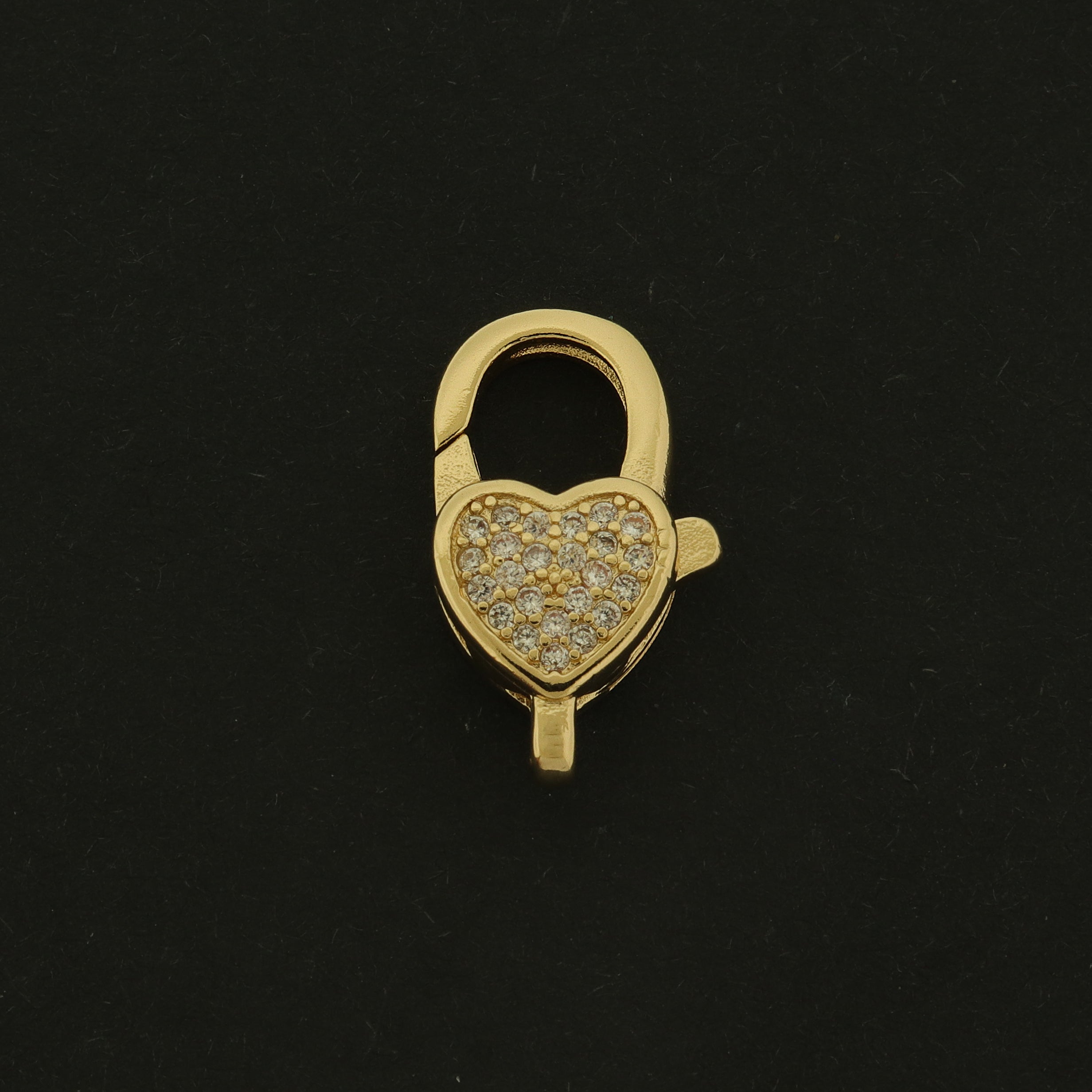 14k Gold Lobster Clasp - Heart Lobster Clasp - 14k Gold Plated - 1 Clasp - GLD849