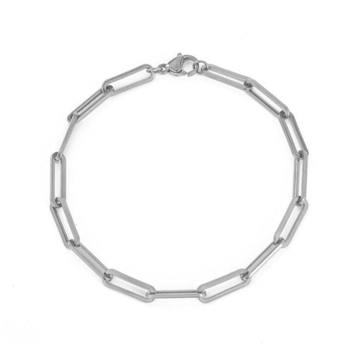 14k Gold Plated Stainless Steel Paperclip Chain Bracelet - Choose Your Tone!