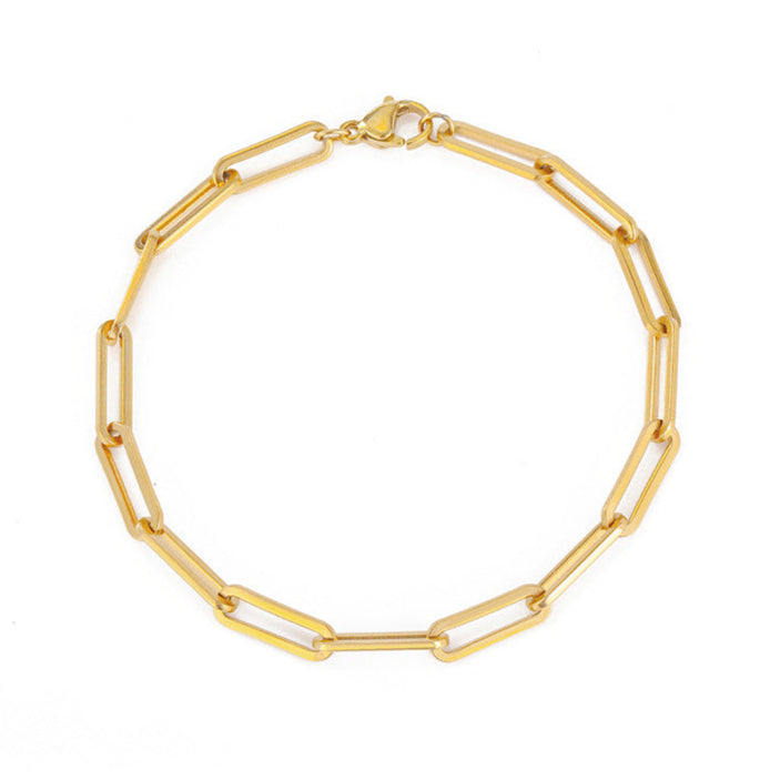 14k Gold Plated Stainless Steel Paperclip Chain Bracelet - Choose Your Tone!