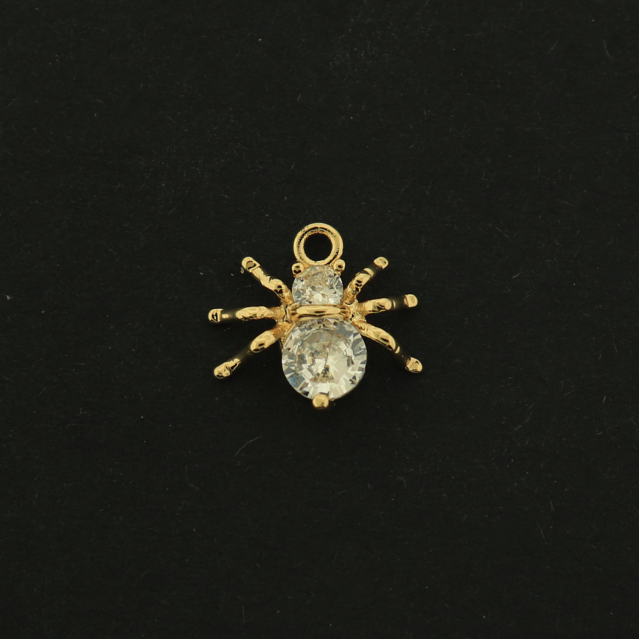 14k Gold Spider Charm - Halloween Pendant - 14k Gold Plated - GLD233