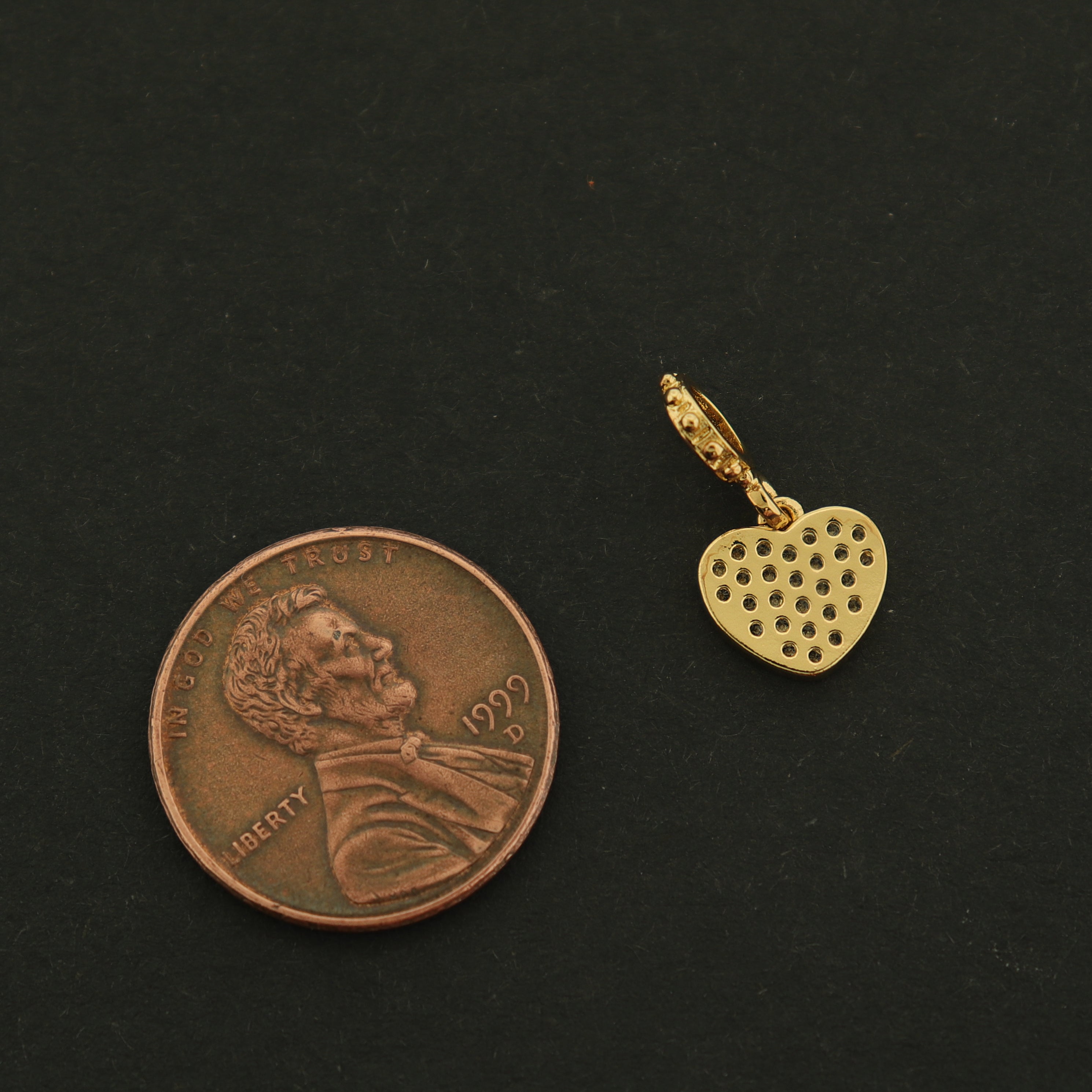 14k Heart Charm - Love Pendant - 14k Gold Plated - GLD651