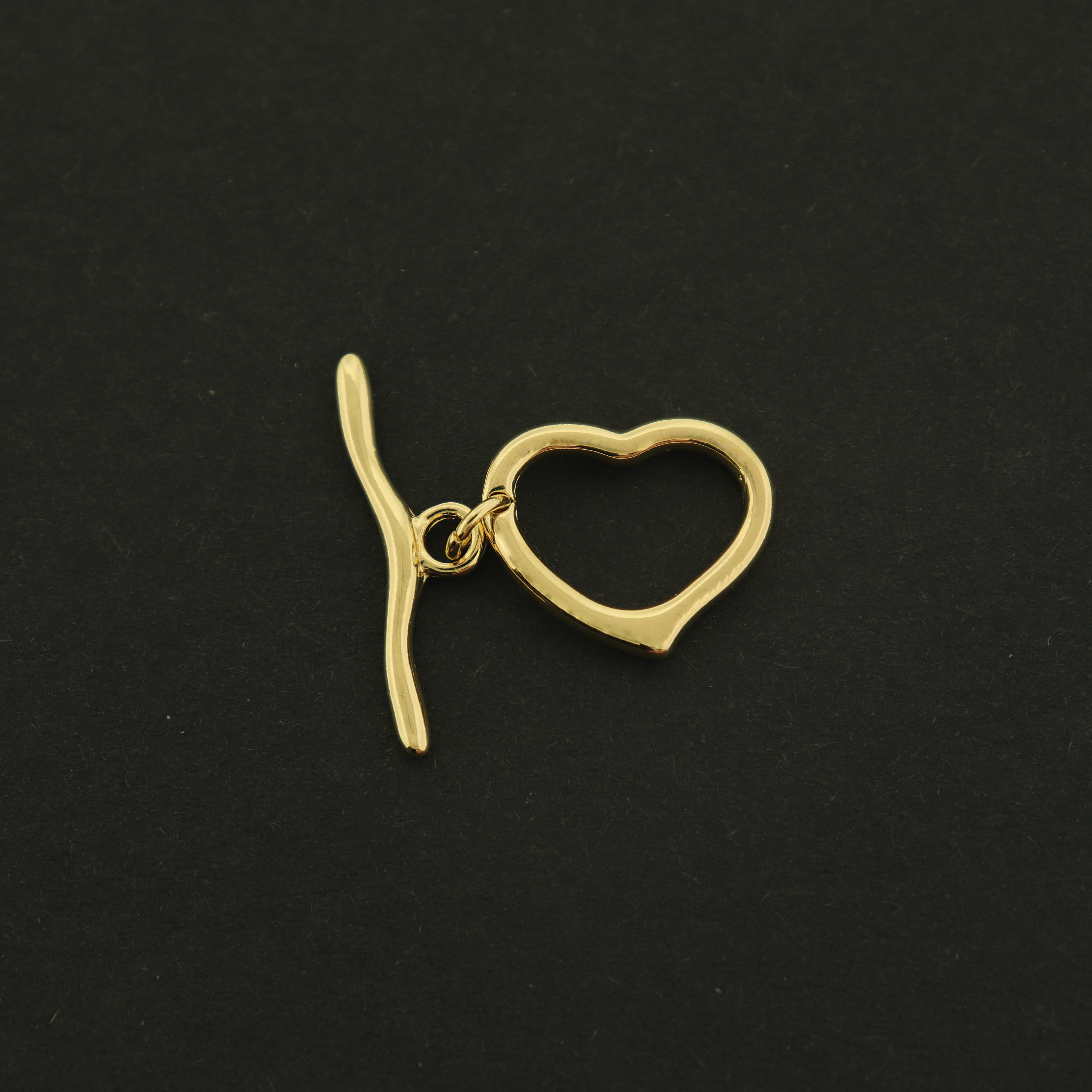14k Heart Clasp - Toggle Clasp - 14k Gold Plated - GLD647