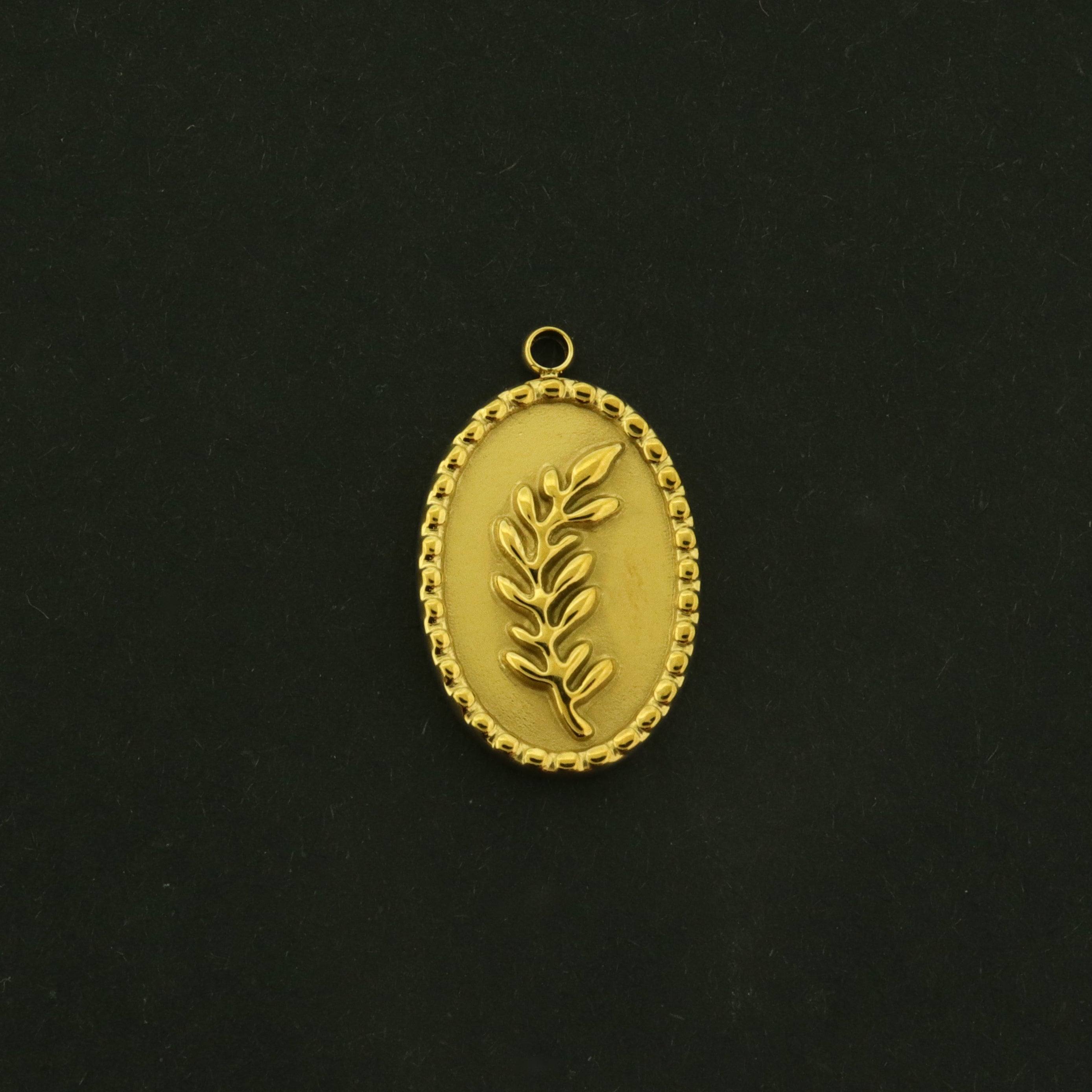 14k Leaf Charm - 14k Gold Plated Titanium - GLD1042