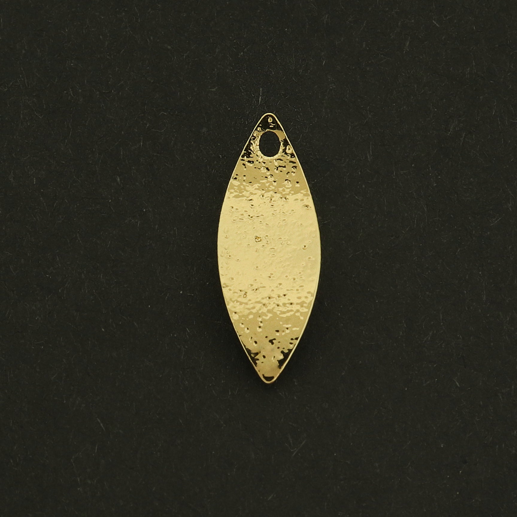 14k Leaf Charm - Drop Pendant - Textured - 8 Charms - 14k Gold Filled - GLD758