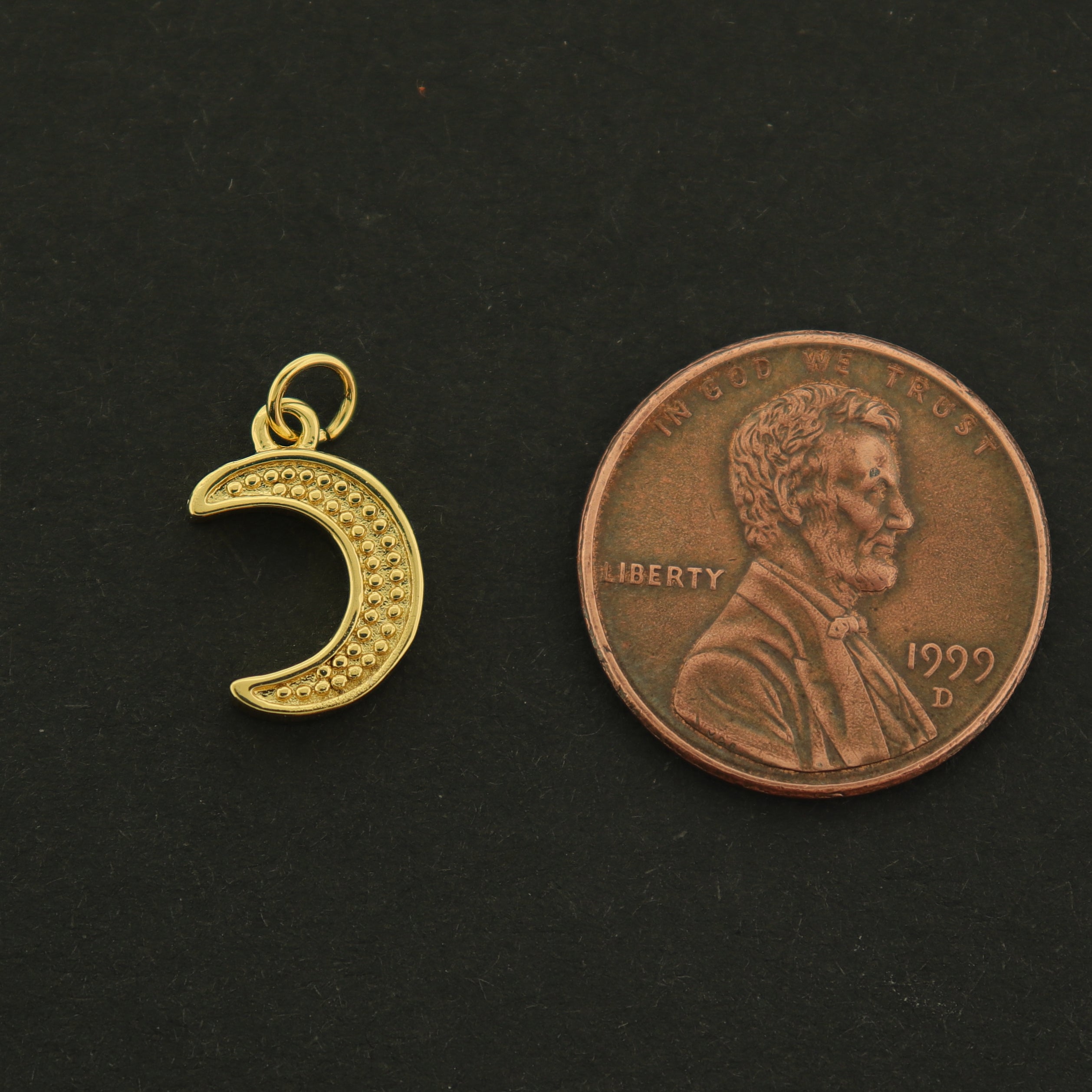 14k Moon Charm - Celestial Pendant - 14k Gold Plated - GLD652