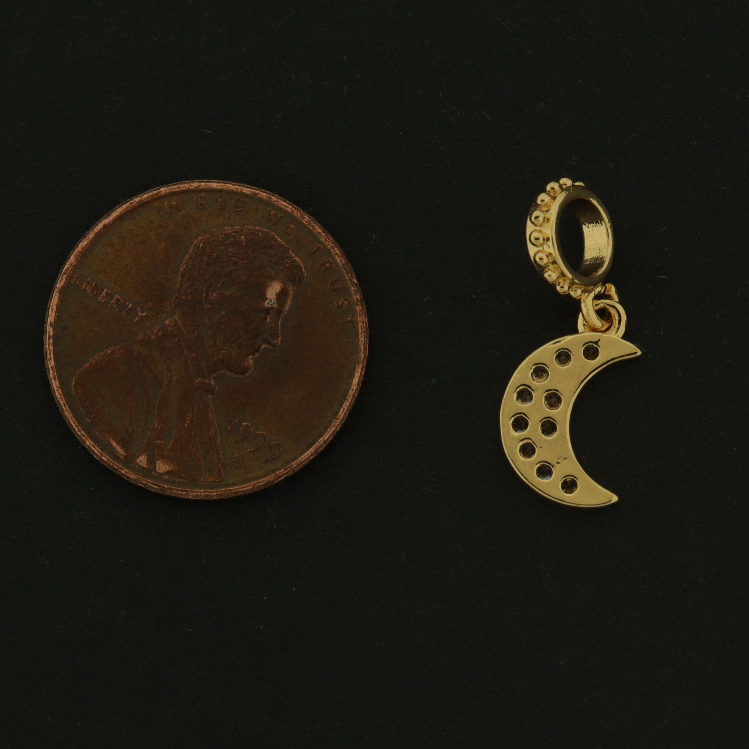 14k Moon Charm - Celestial Pendant - 14k Gold Plated - GLD842