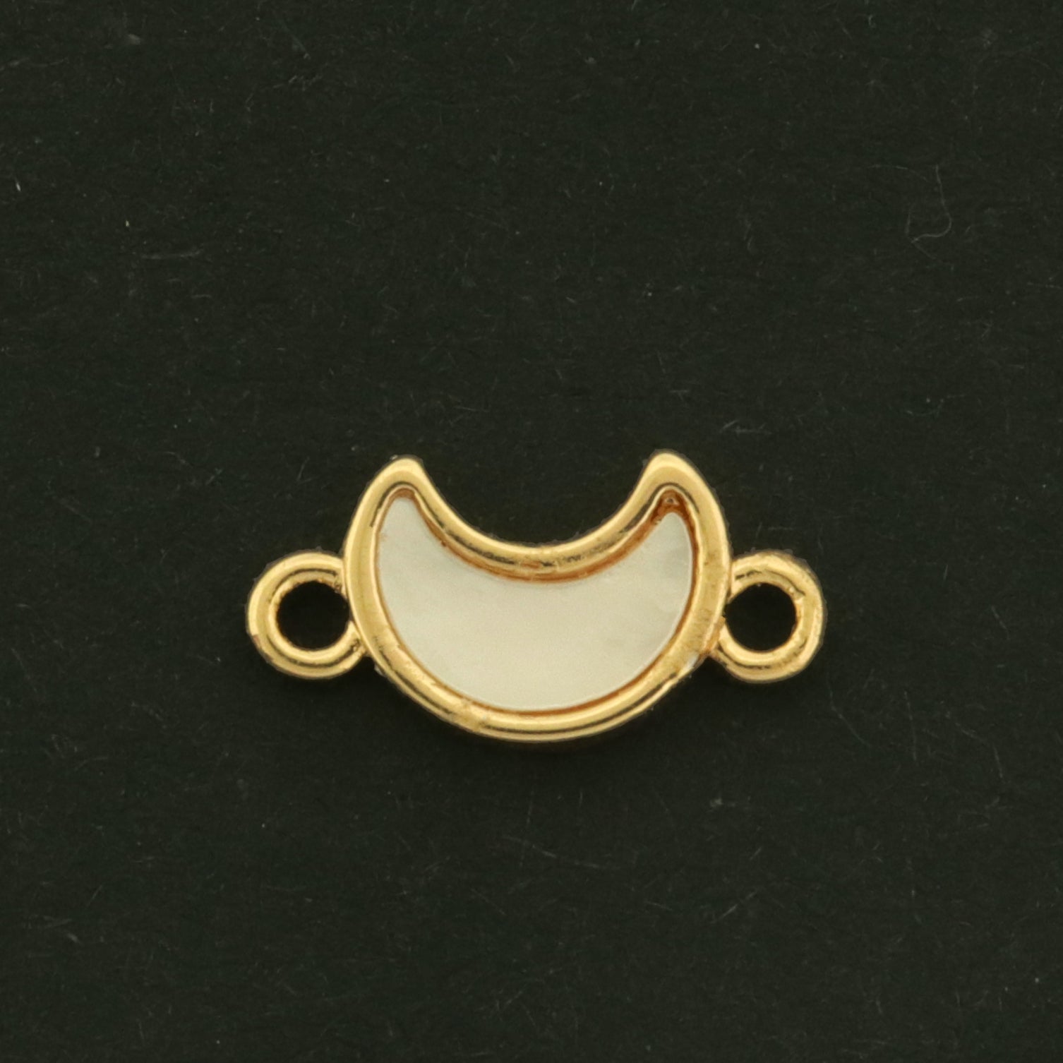 14k Moon Connector Charm - 14k Gold Plated Brass with Shell - GLD1143