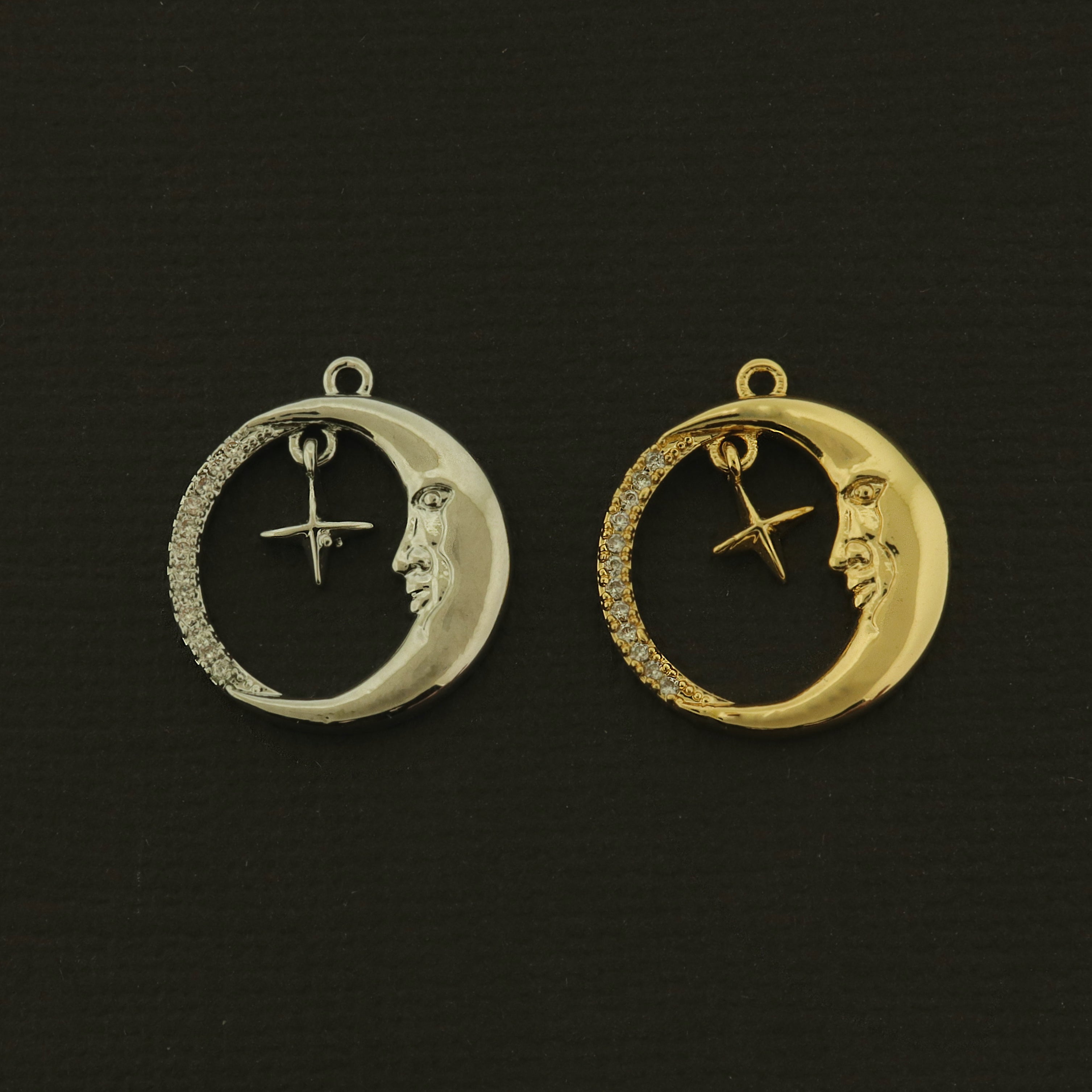 14k Moon and Star Charm - Celestial Pendant - 14k Gold Filled - GLD350