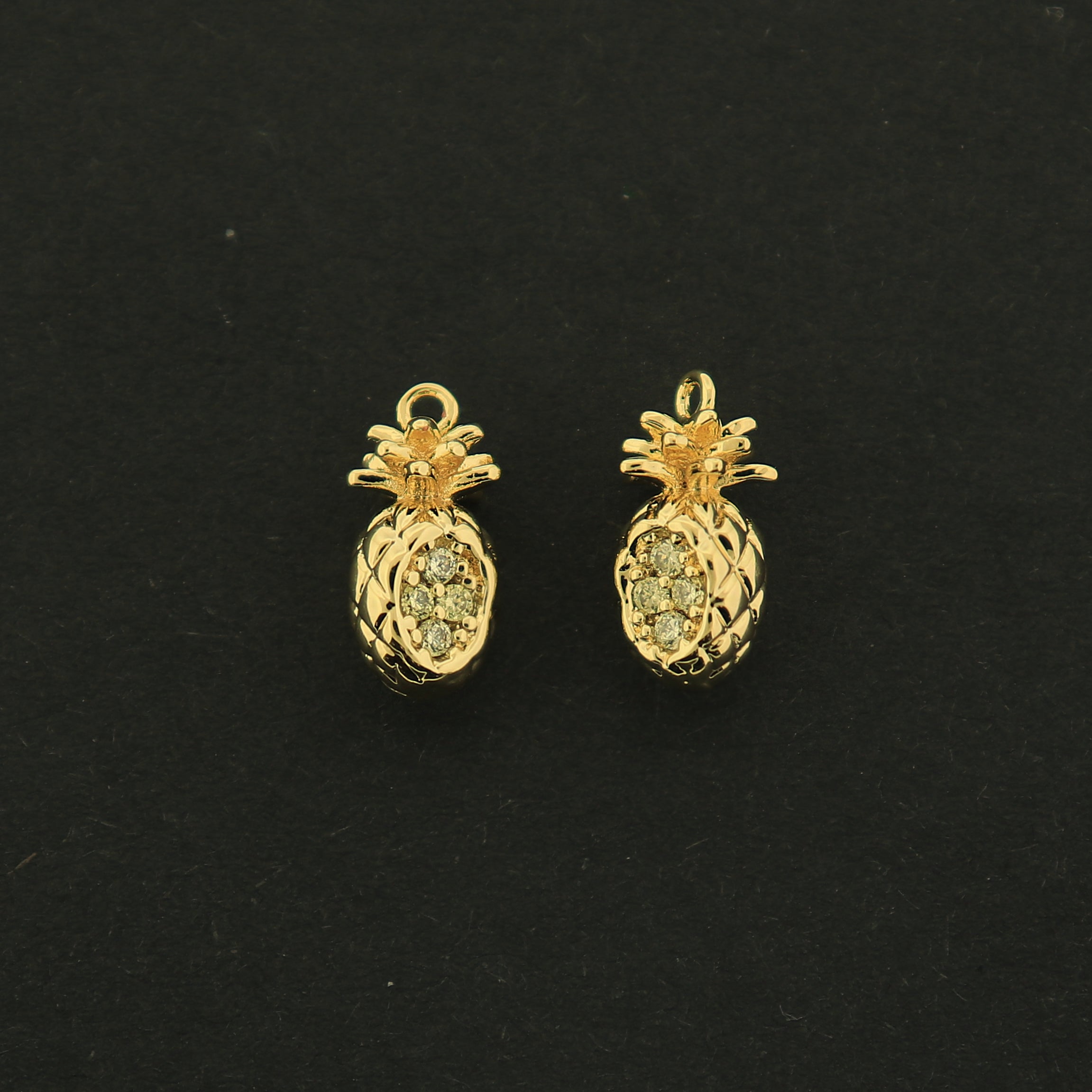 14k Pineapple Charm - 14k Gold Plated - Choose Your Tone!