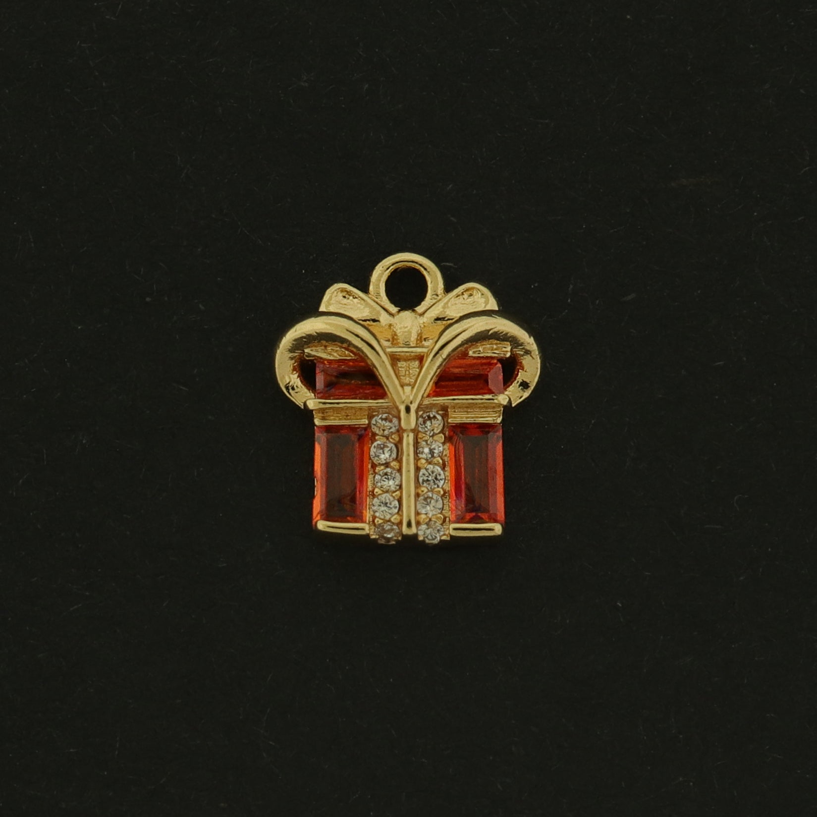 14k Present Charm - Christmas Pendant - 14k Gold Plated - GLD852