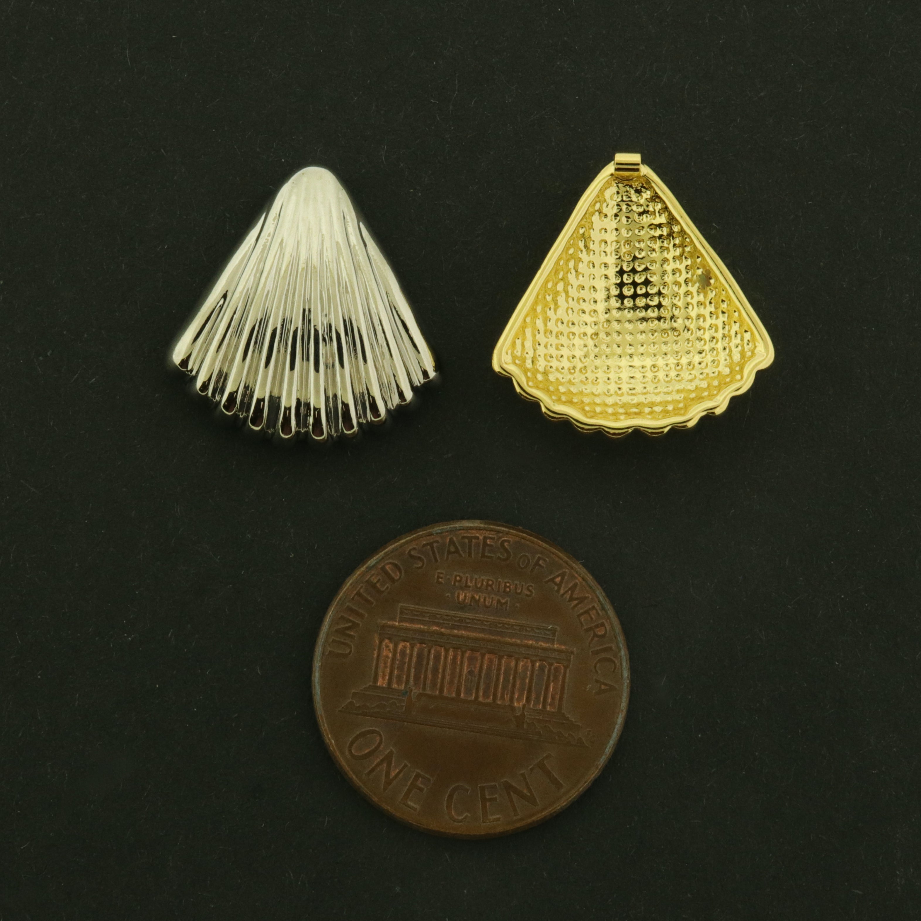 14k Shell Charm - Beach Pendant - 14k Gold Plated - Choose Your Tone!