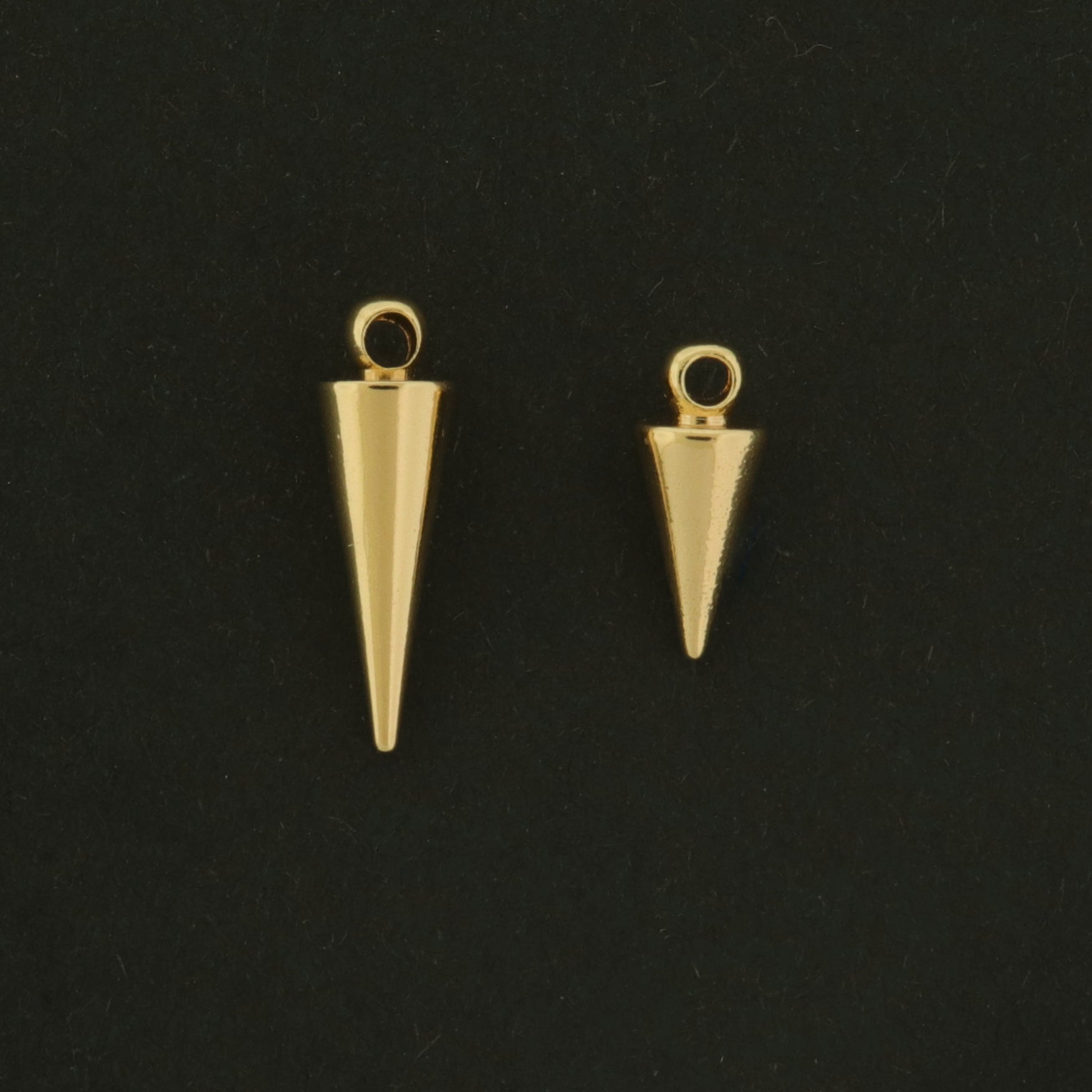 14k Spike Drop Charm - 10 Charms - Geometric Pendant - Choose Your Size!