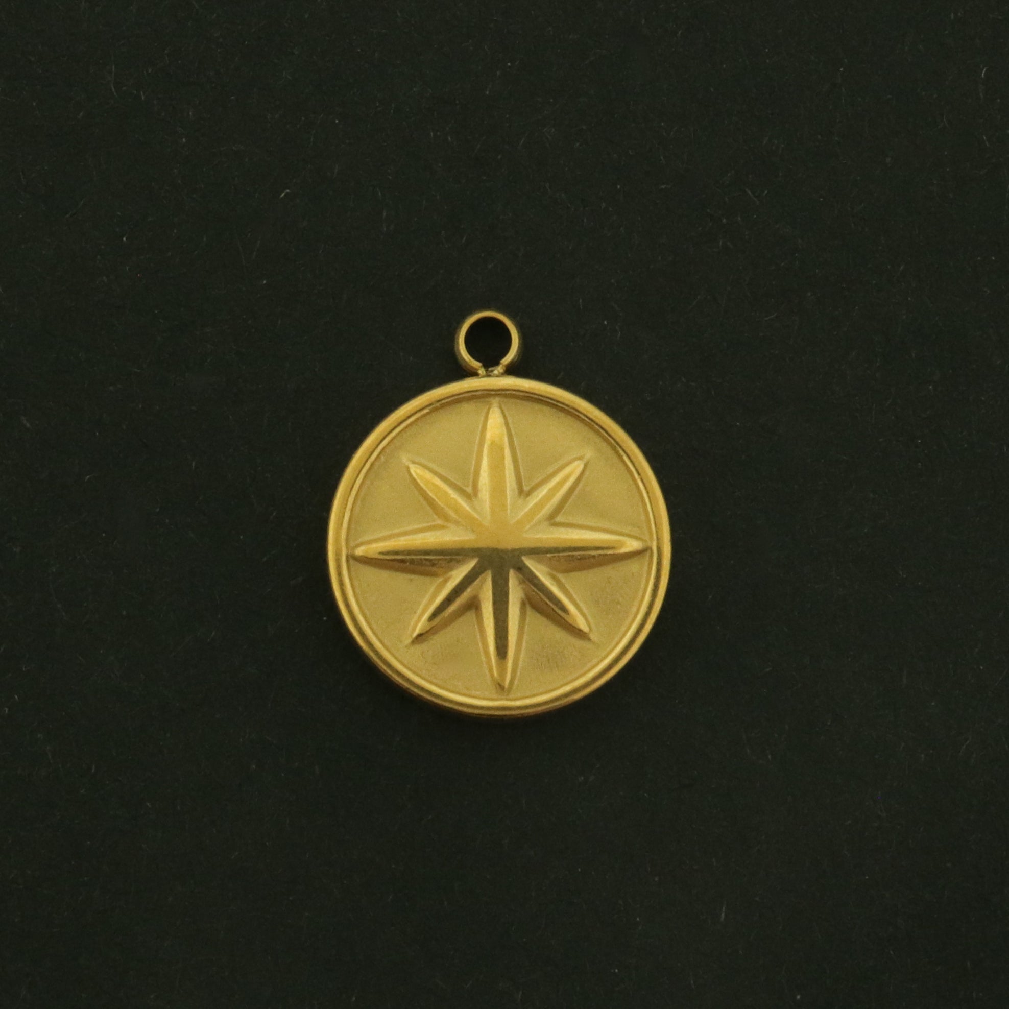 14k Star Charm - North Star Pendant - 14k Gold Plated Titanium - GLD1043