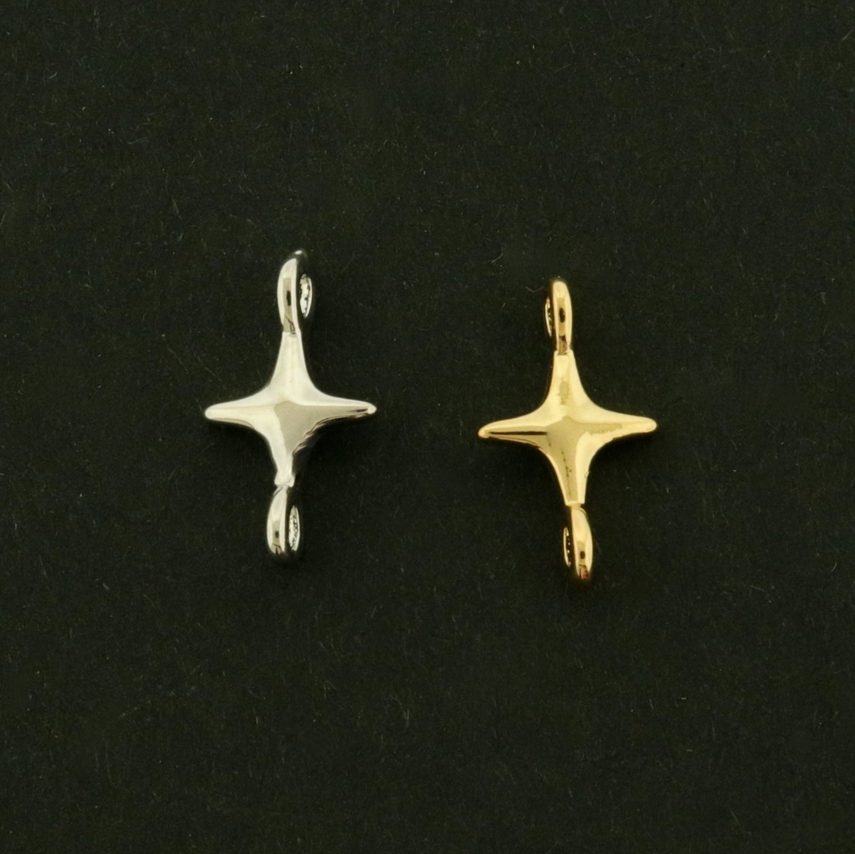 14k Star Connector - 4 Charms - Celestial Pendant - Choose Your Tone!