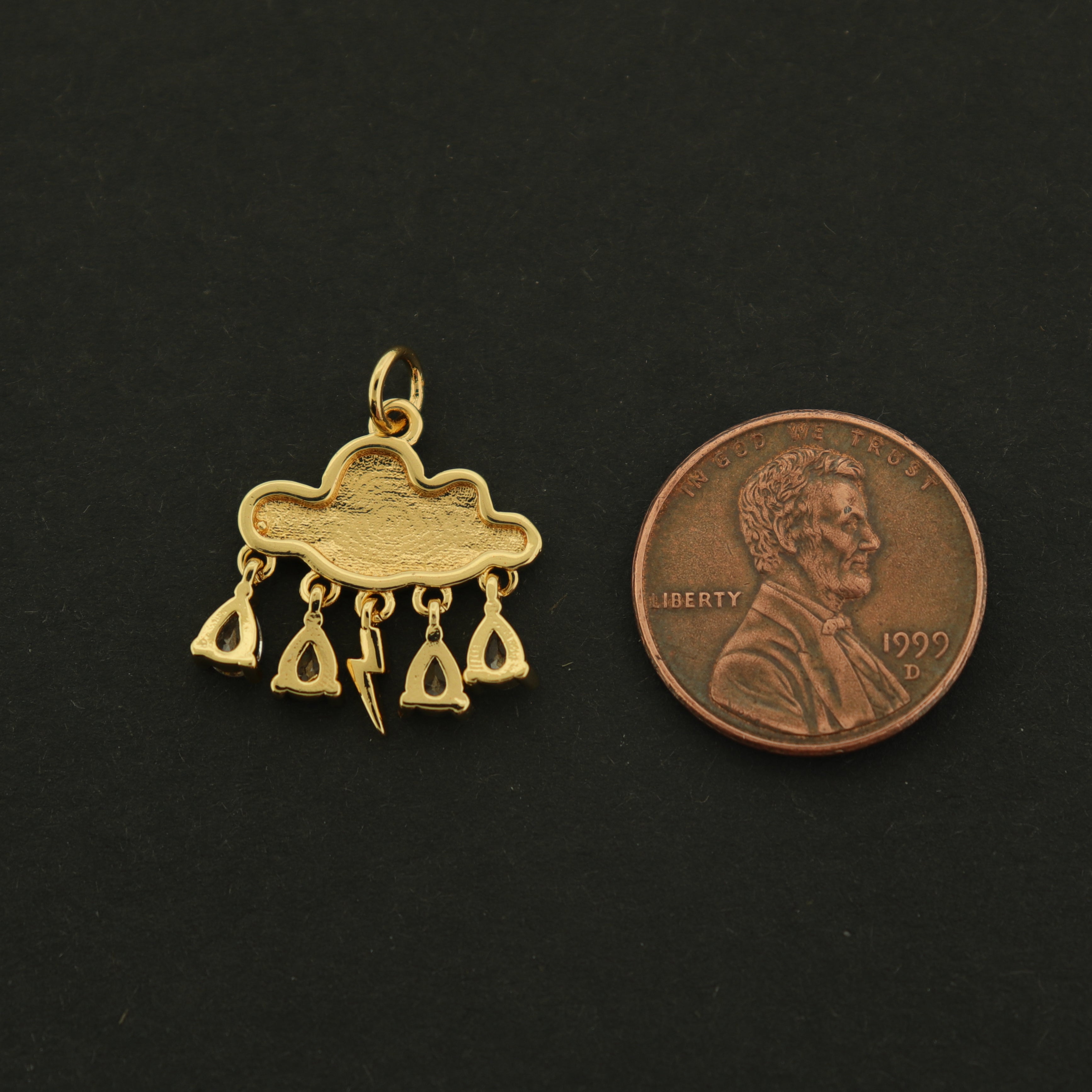 14k Storm Charm - Weather Pendant - 14k Gold Filled - GLD628