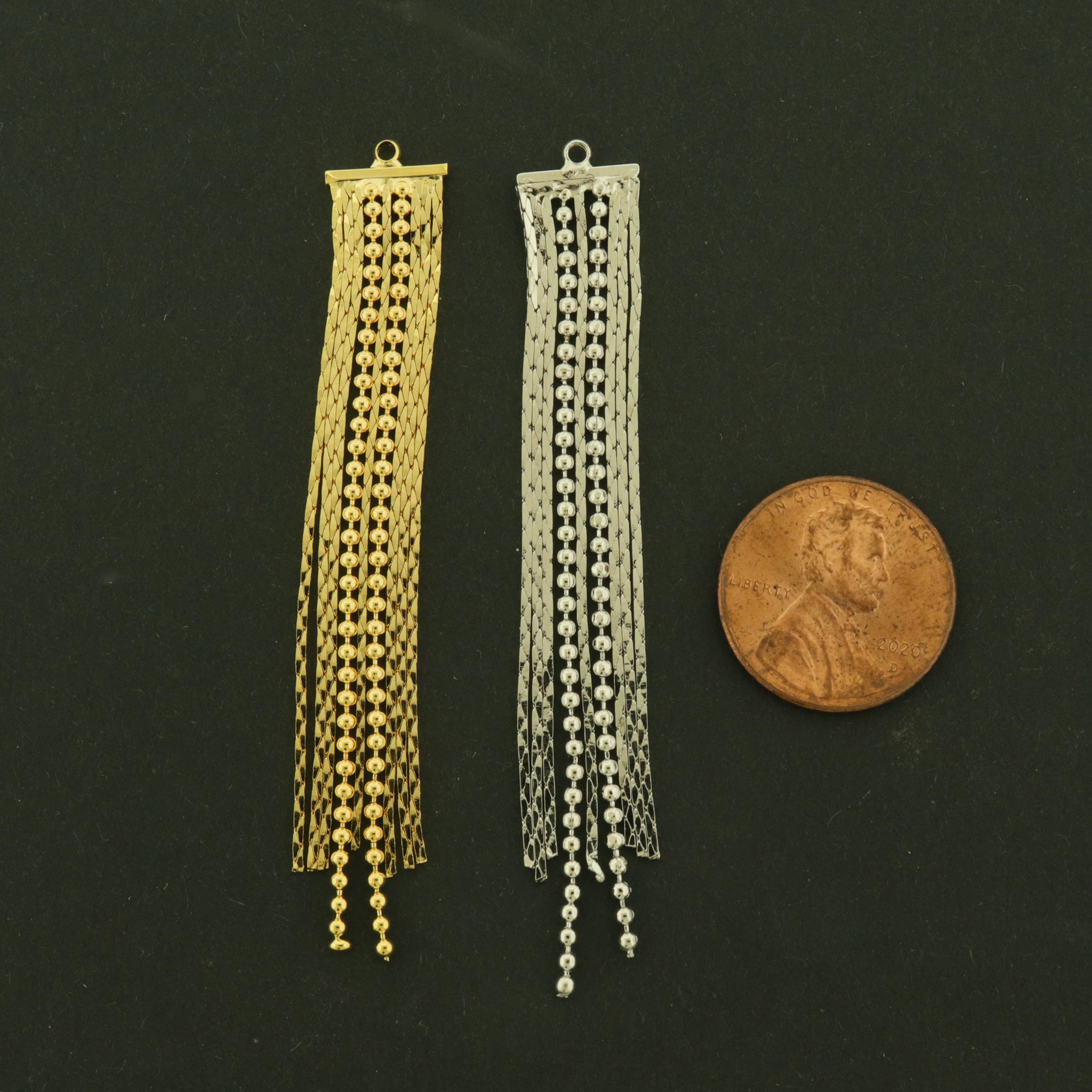 14k Tassel Style Pendants - 1 Pair - Choose Your Tone!