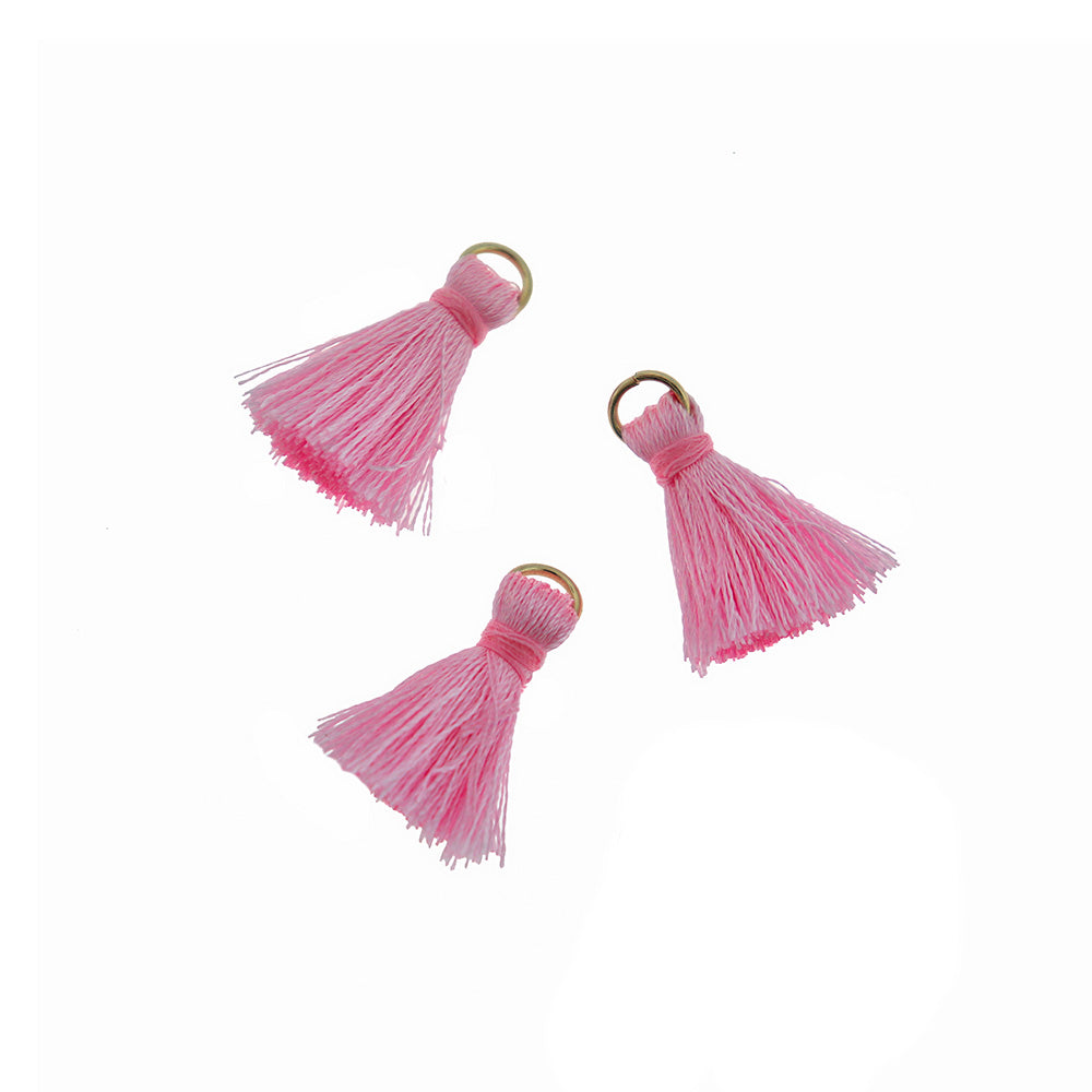 15 Polyester Tassels with Gold Tone Jump Ring - 26mm - Choose Your Color!