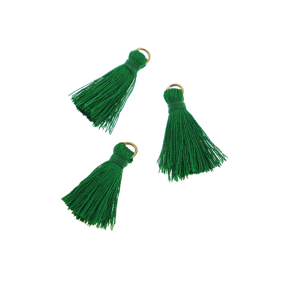 15 Polyester Tassels with Gold Tone Jump Ring - 26mm - Choose Your Color!