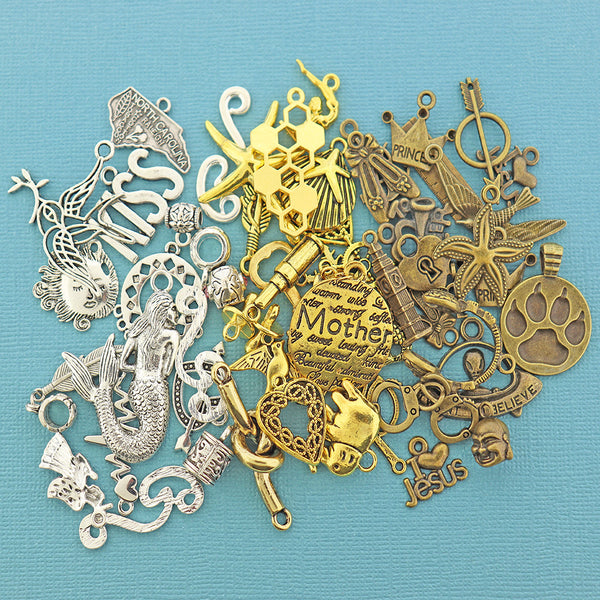 LIQUIDATION Metal Charm Grab Bag - Choose Your Tone -  Less Than Wholesale Cost 90% Off - GRAB004